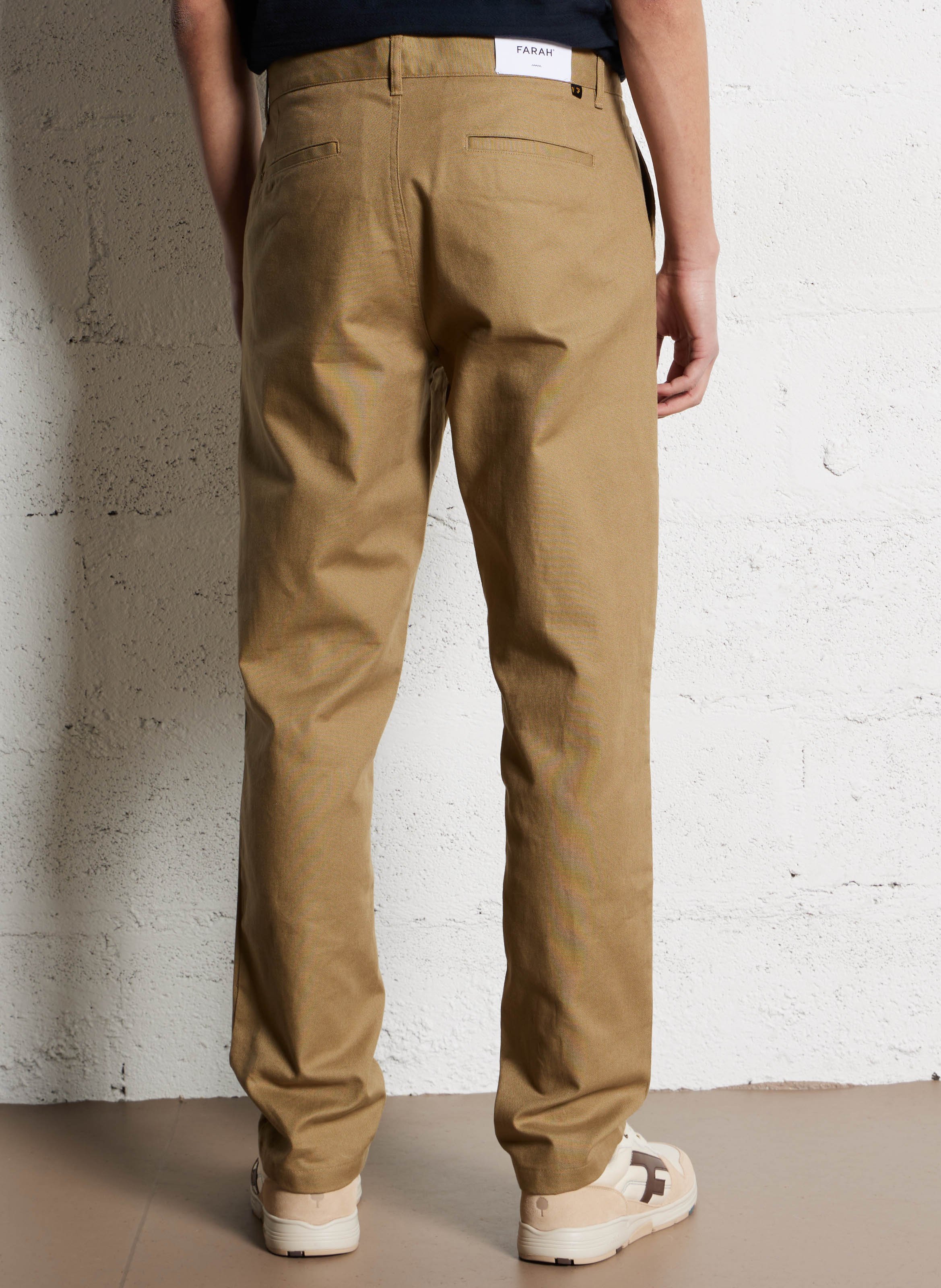 Katoenen straight fit pantalon FARAH Beige
