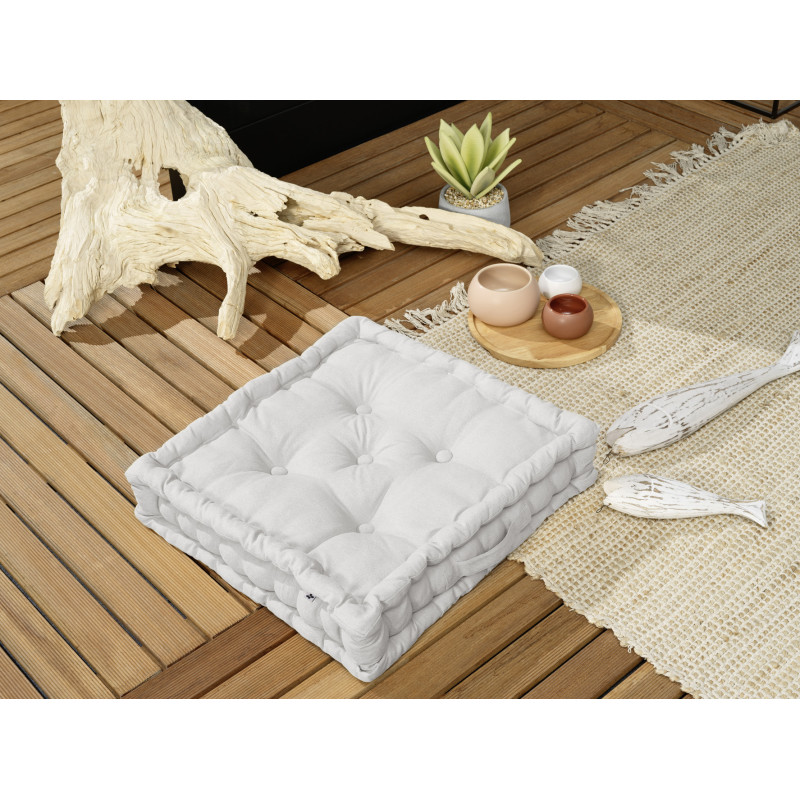 Water-repellent outdoor floor cushion L'EFFET PAPILLON Grey