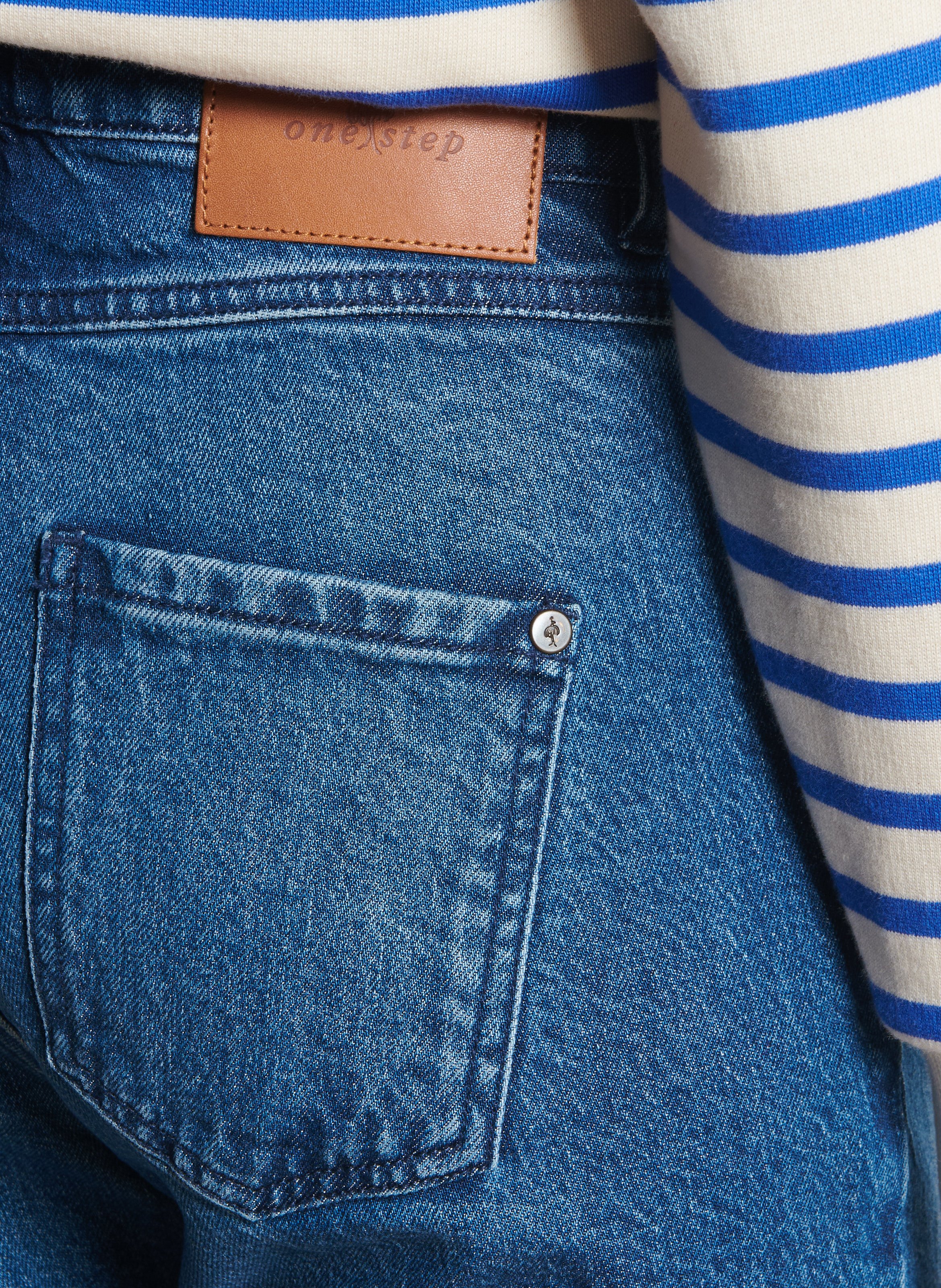 Jean évasé en coton mélangé ONE STEP Bleu