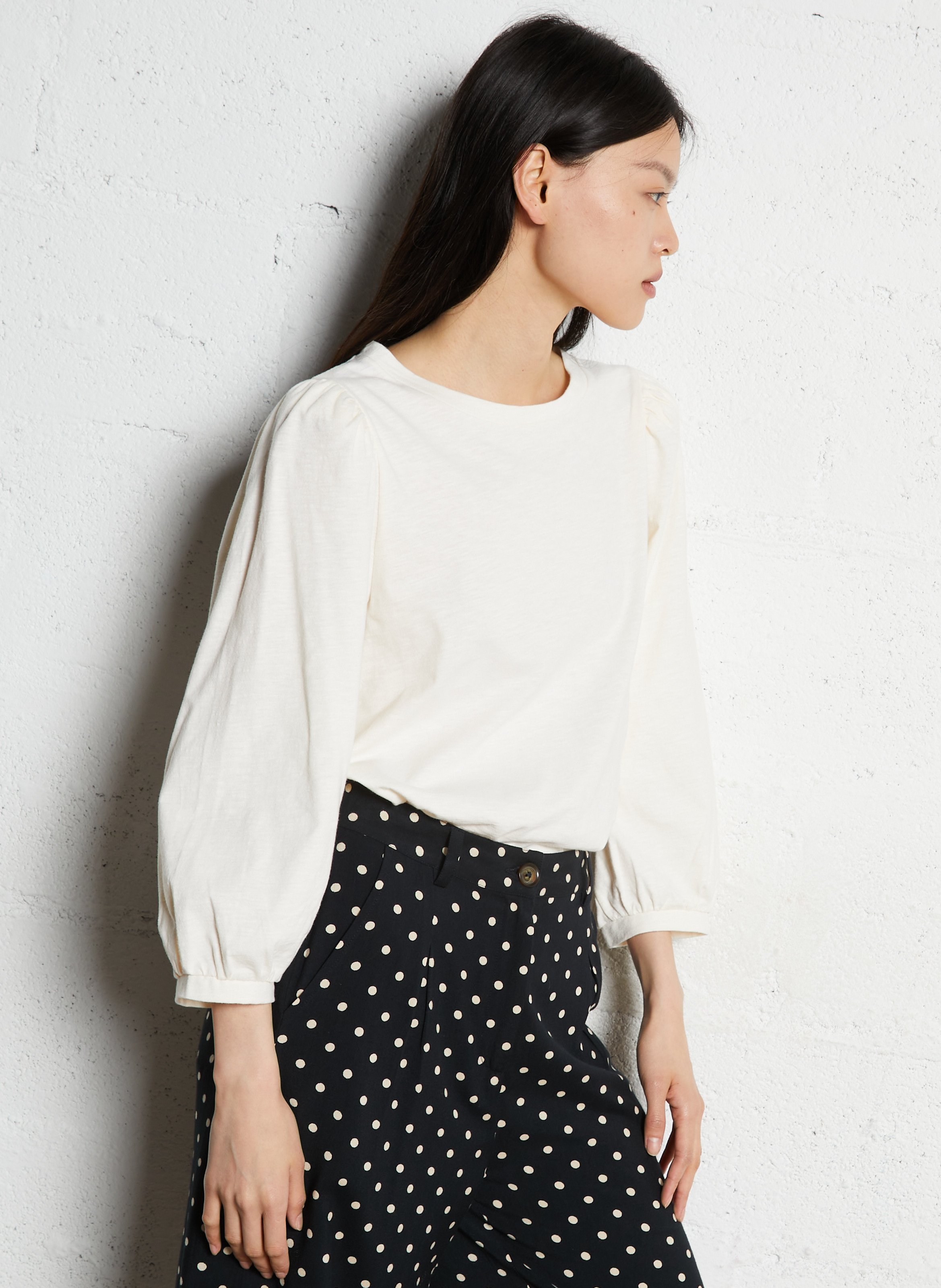 Rundhals-T-Shirt aus Bio-Baumwolle EMILE ET IDA Beige