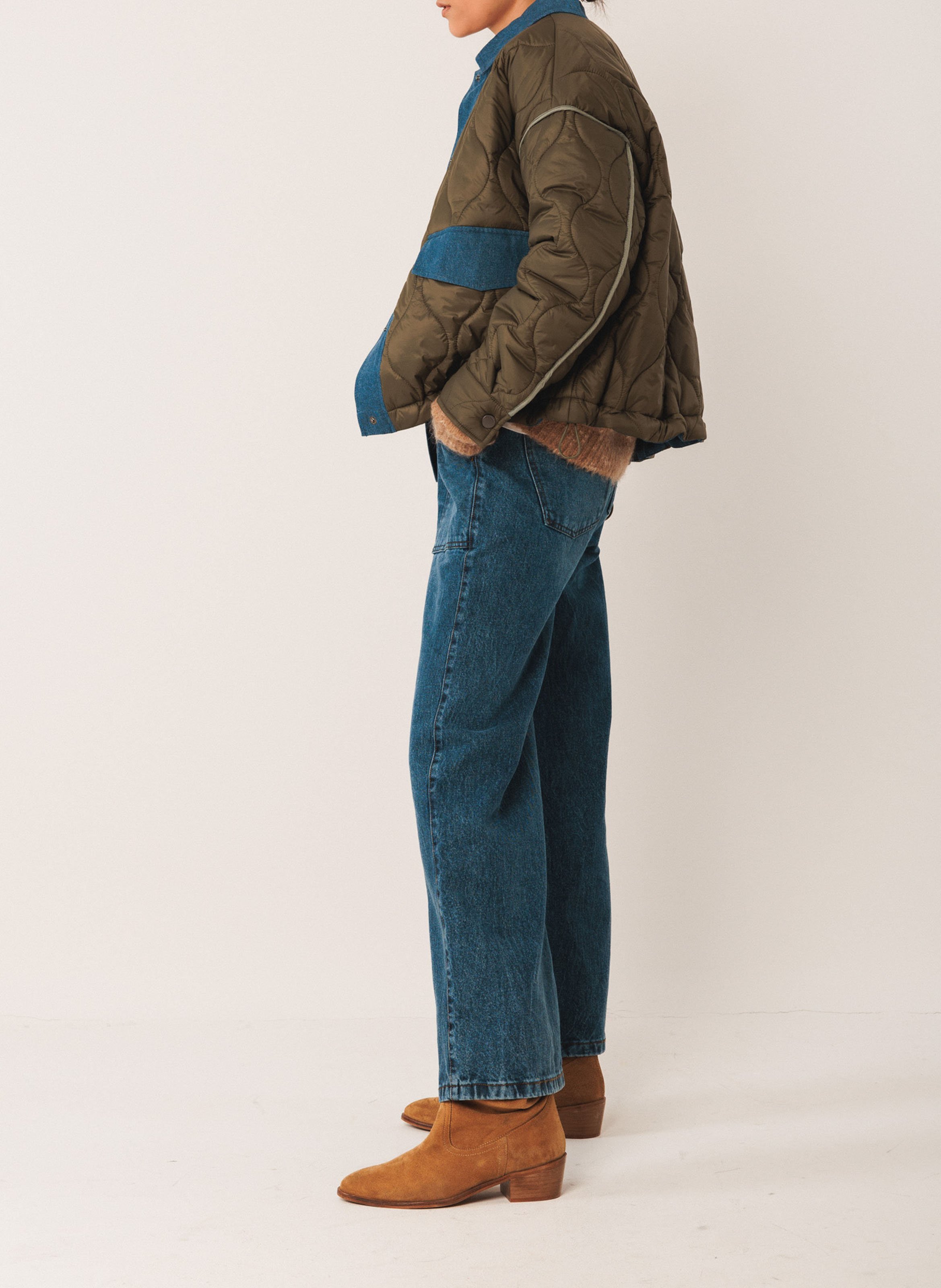 Veste oversize matelassée INDI & COLD Kaki