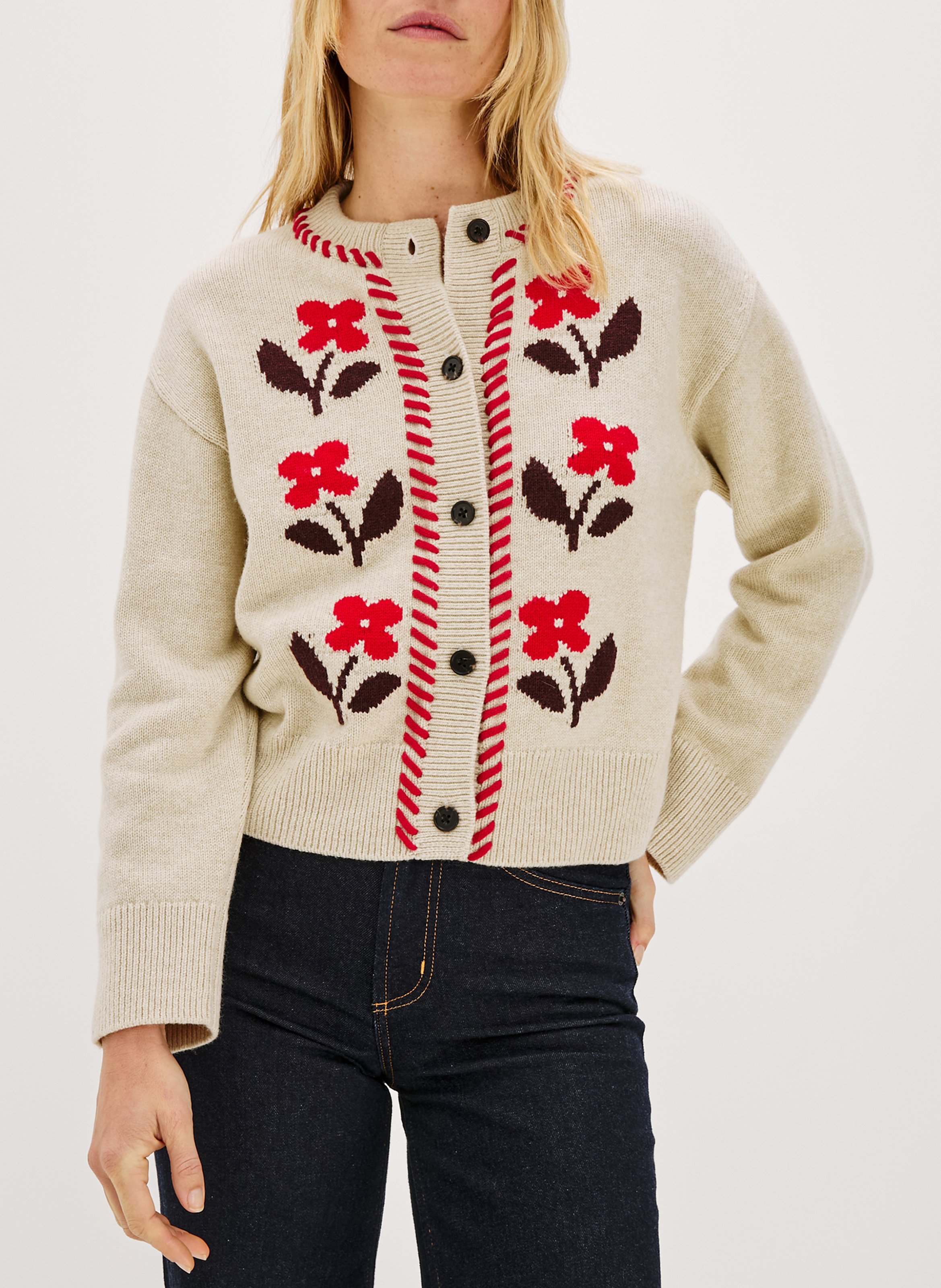 Gilet droit col rond RAILS Multicolore