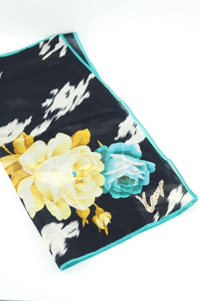 Cotton square scarf KENZO - SECONDE MAIN Black