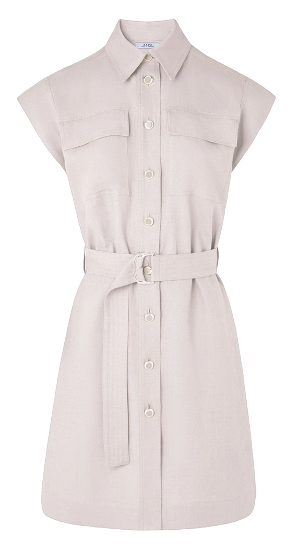 Korte jurk met klassieke kraag ZAPA Wit