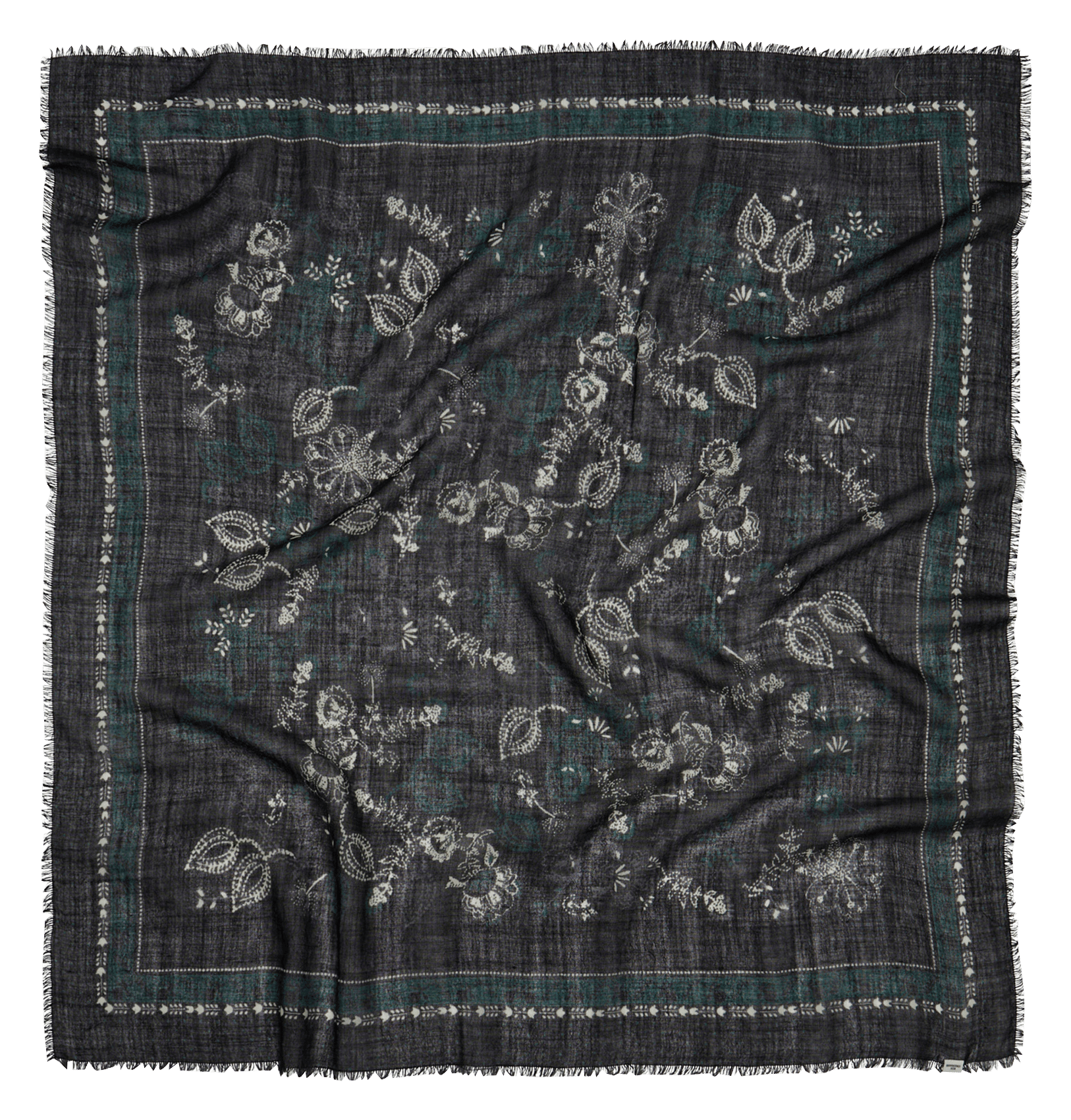 Wollschal mit quadratischem Muster BECKSONDERGAARD Schwarz