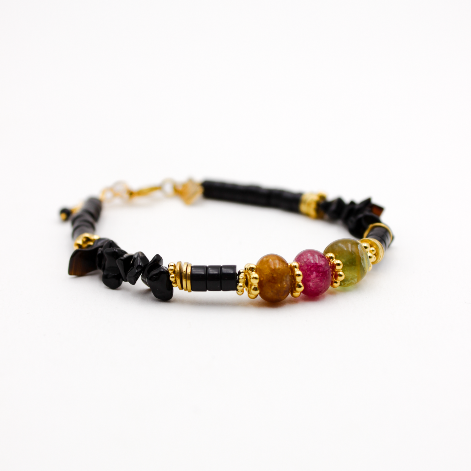 Heishi crunch and bead bracelet - Charlotte L'ATELIER DES DAMES Golden