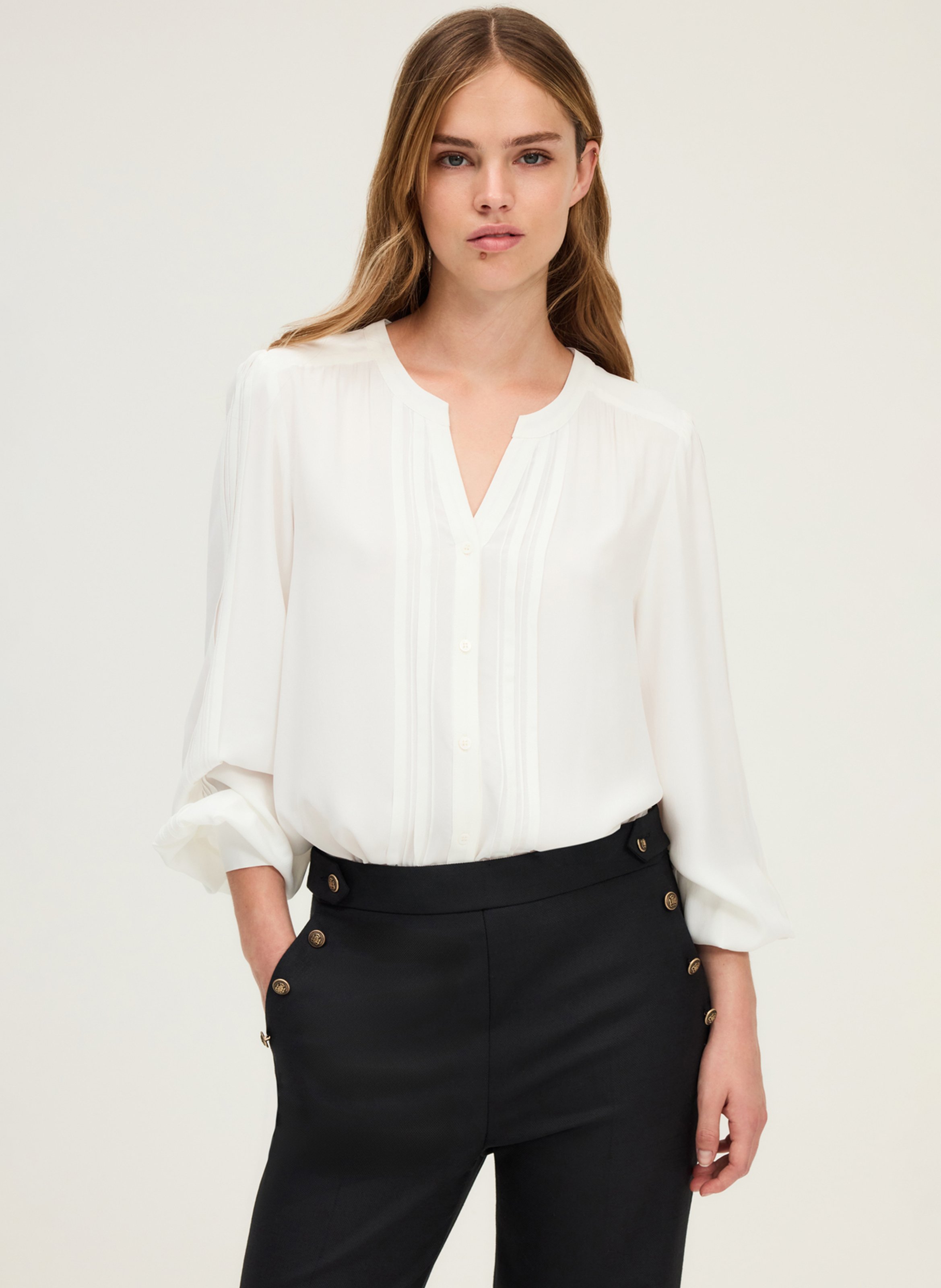 Fluid pleated shirt PABLO Beige