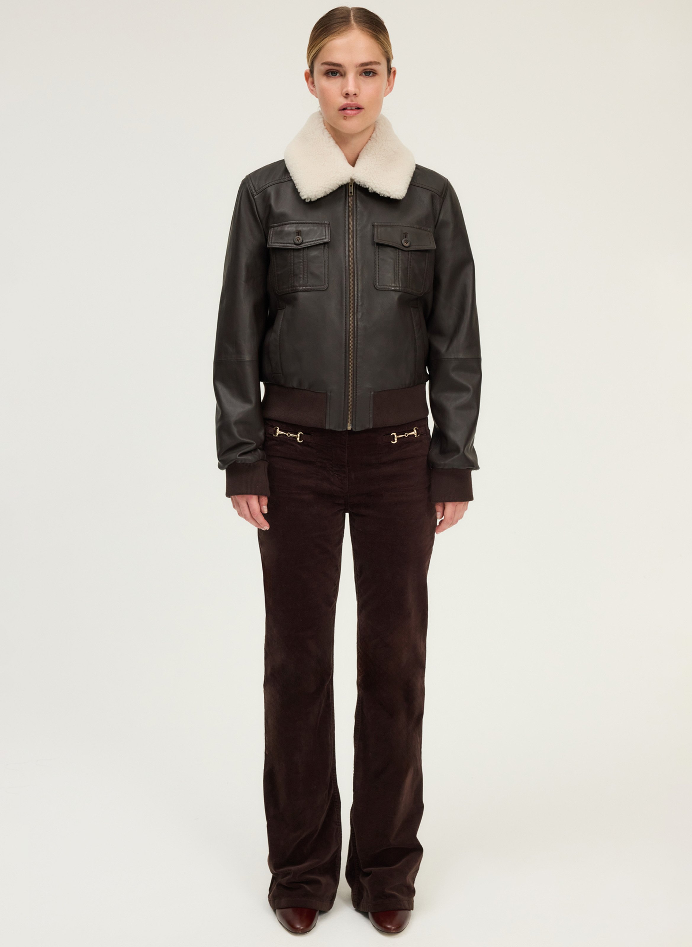 Blouson en cuir PABLO Marron