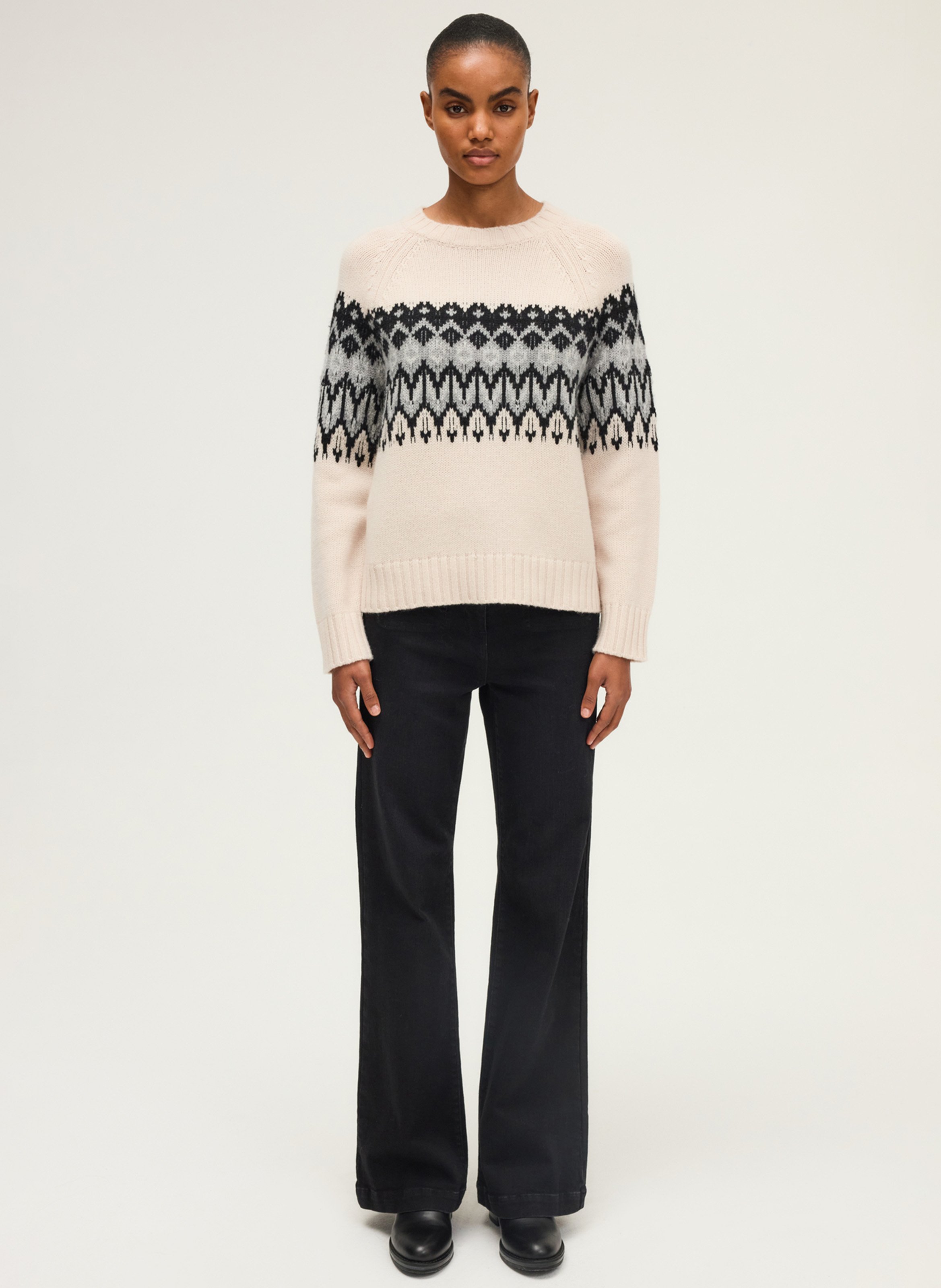 Pull col rond en laine PABLO Gris