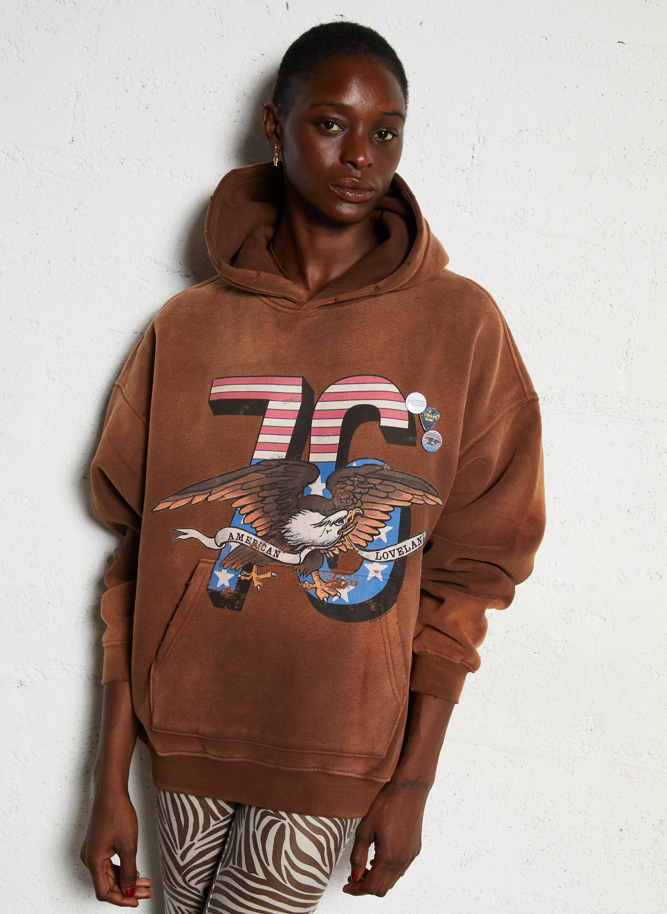 Cotton-mix round-neck sweatshirt NEWTONE Brown