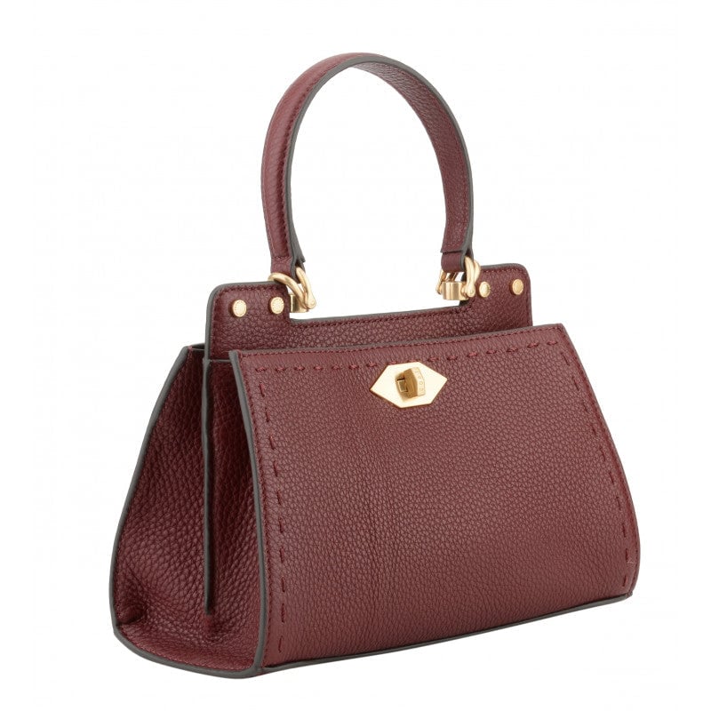 Handbag - cowhide leather POURCHET Red