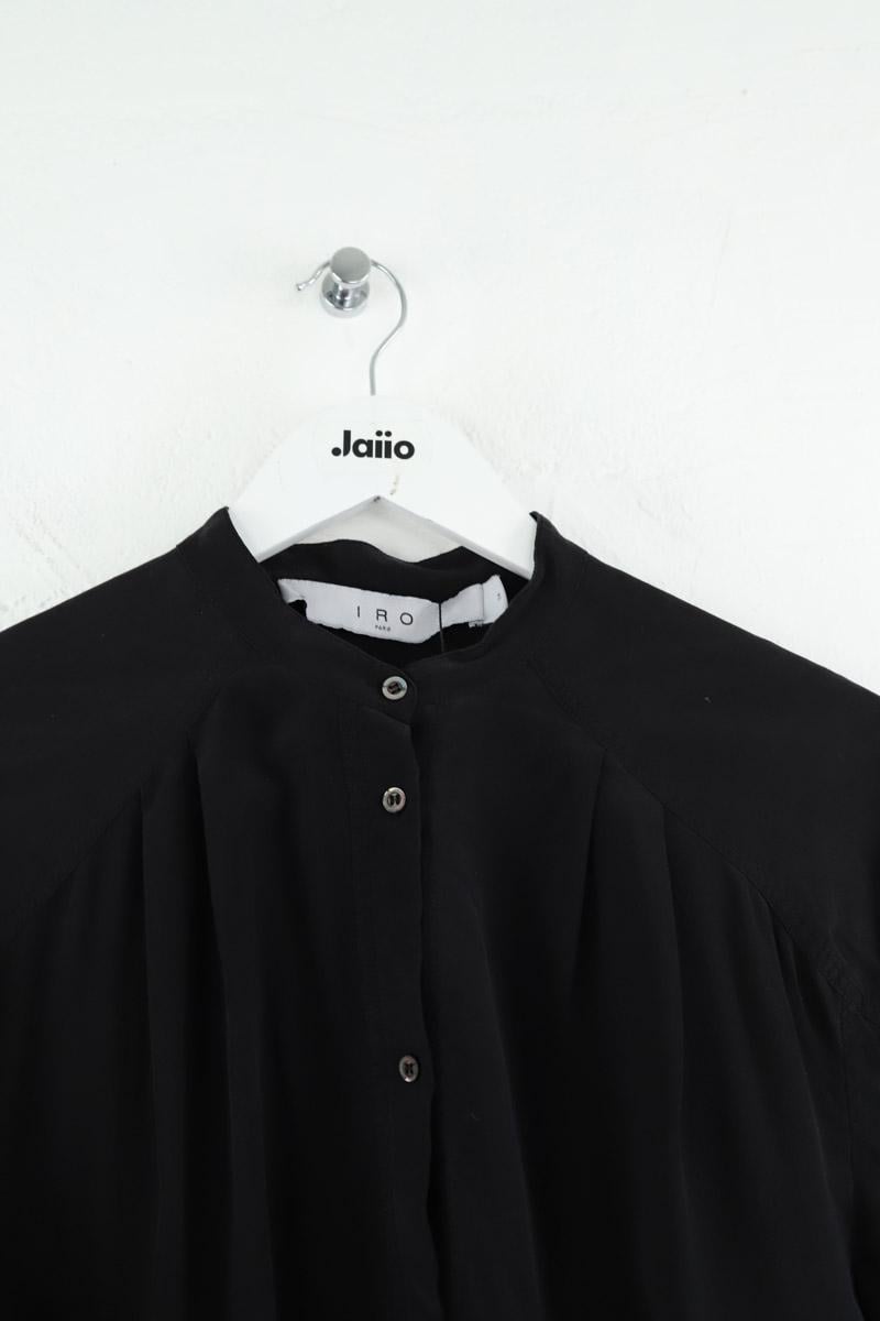 Printed silk satin classic-collar shirt IRO - Seconde Main Black