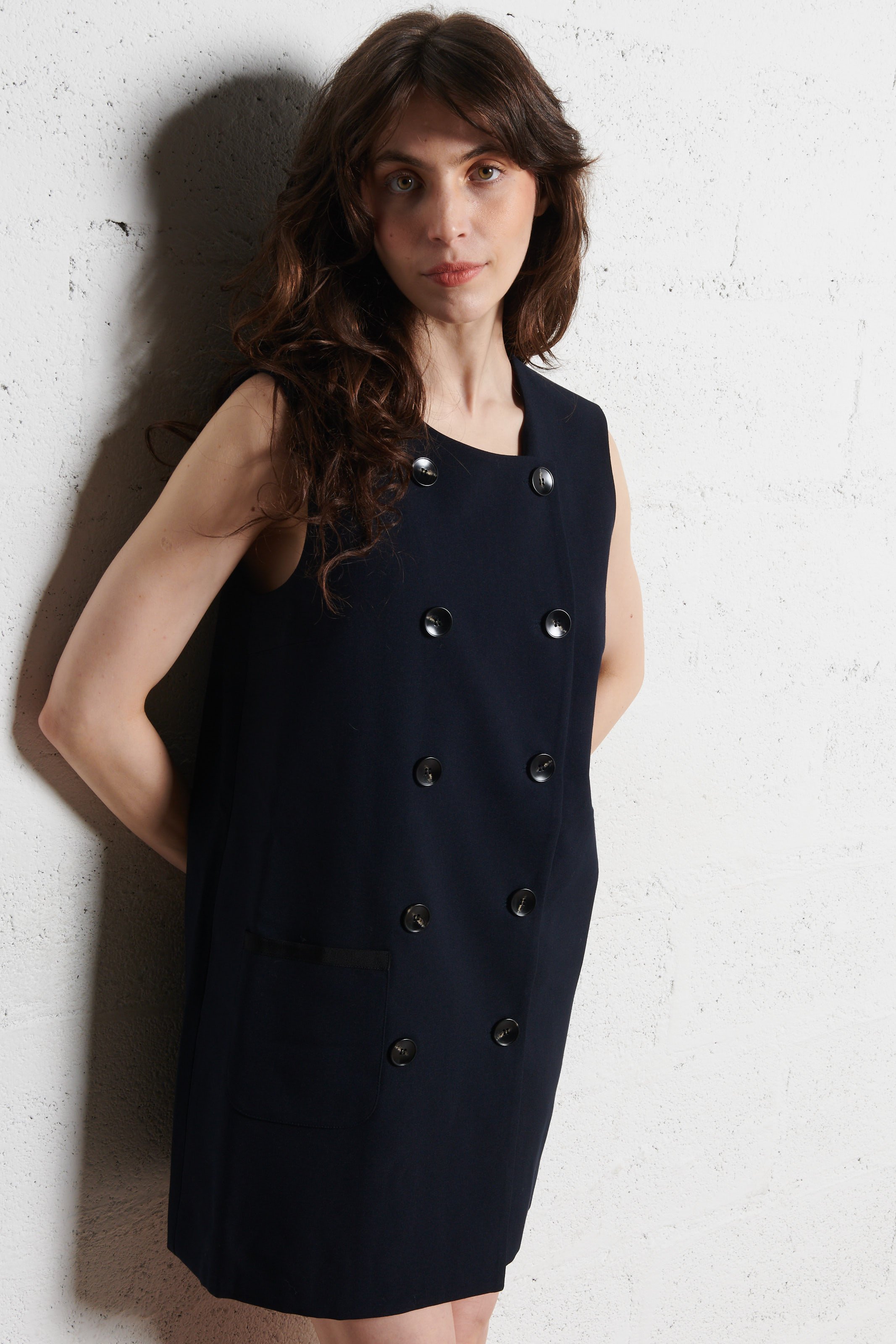 Robe courte droite col rond STELLA NOVA Bleu