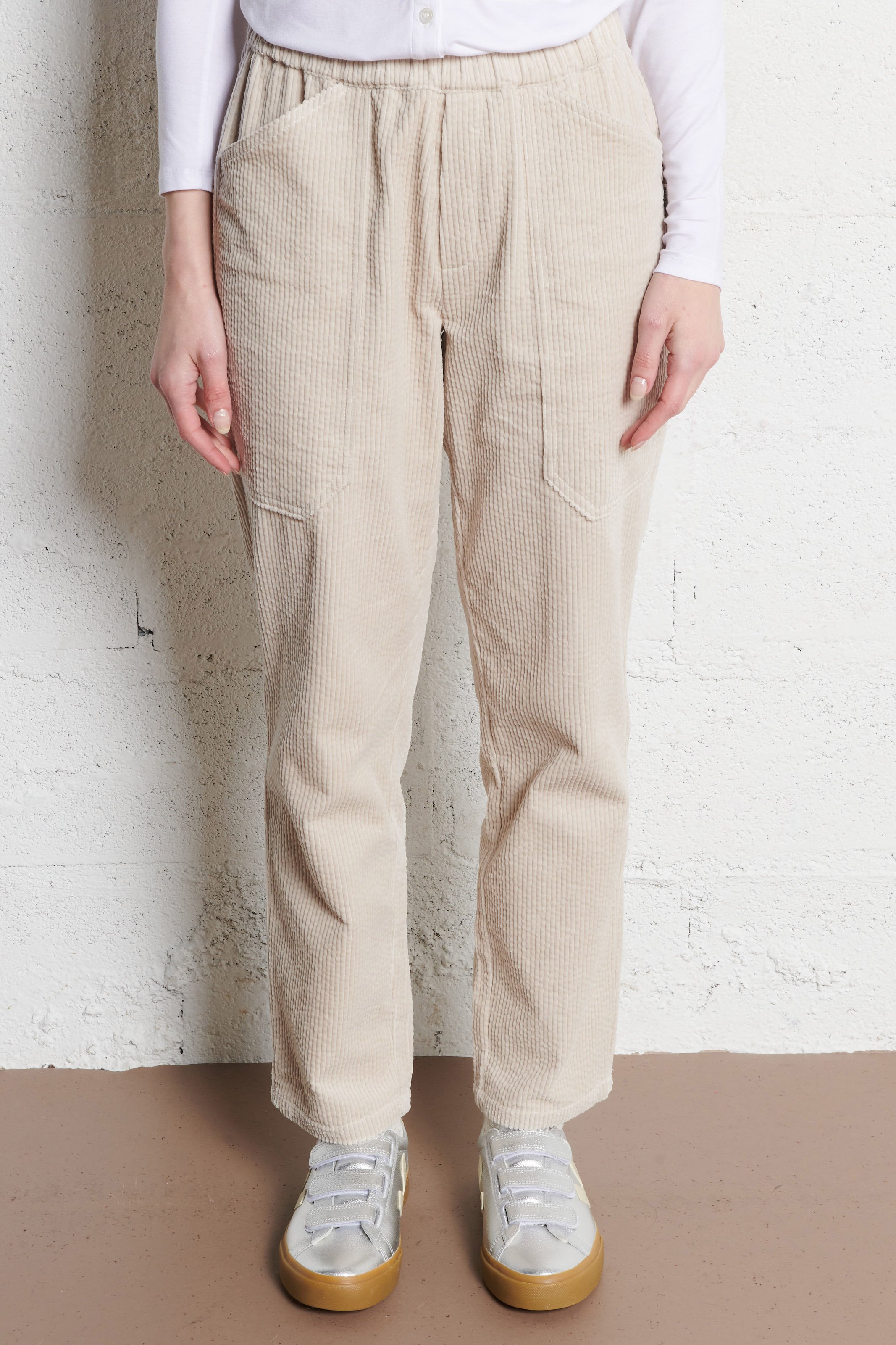 Slim-fit cotton cargo pants LE TEMPS DES CERISES White