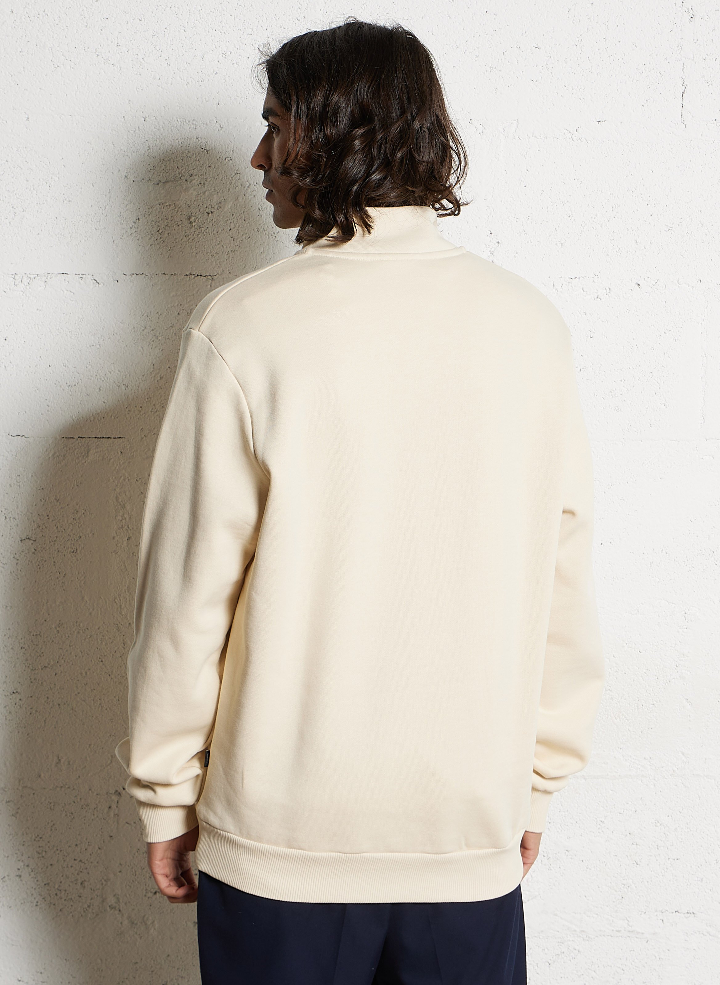 Sweat oversize col montant en coton LES DEUX Beige