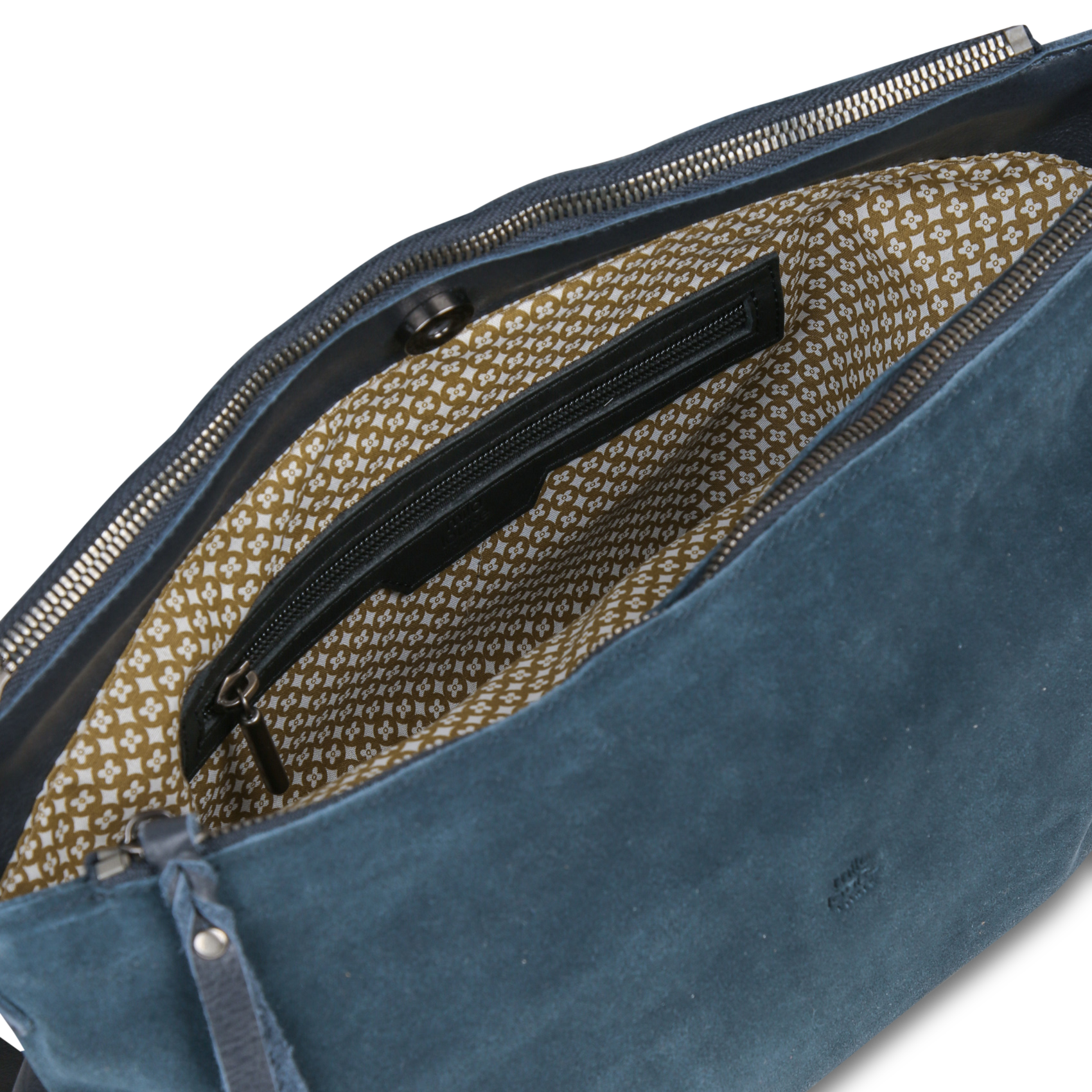 Bowlingtas van nerfleer met rits MILA LOUISE Blauw