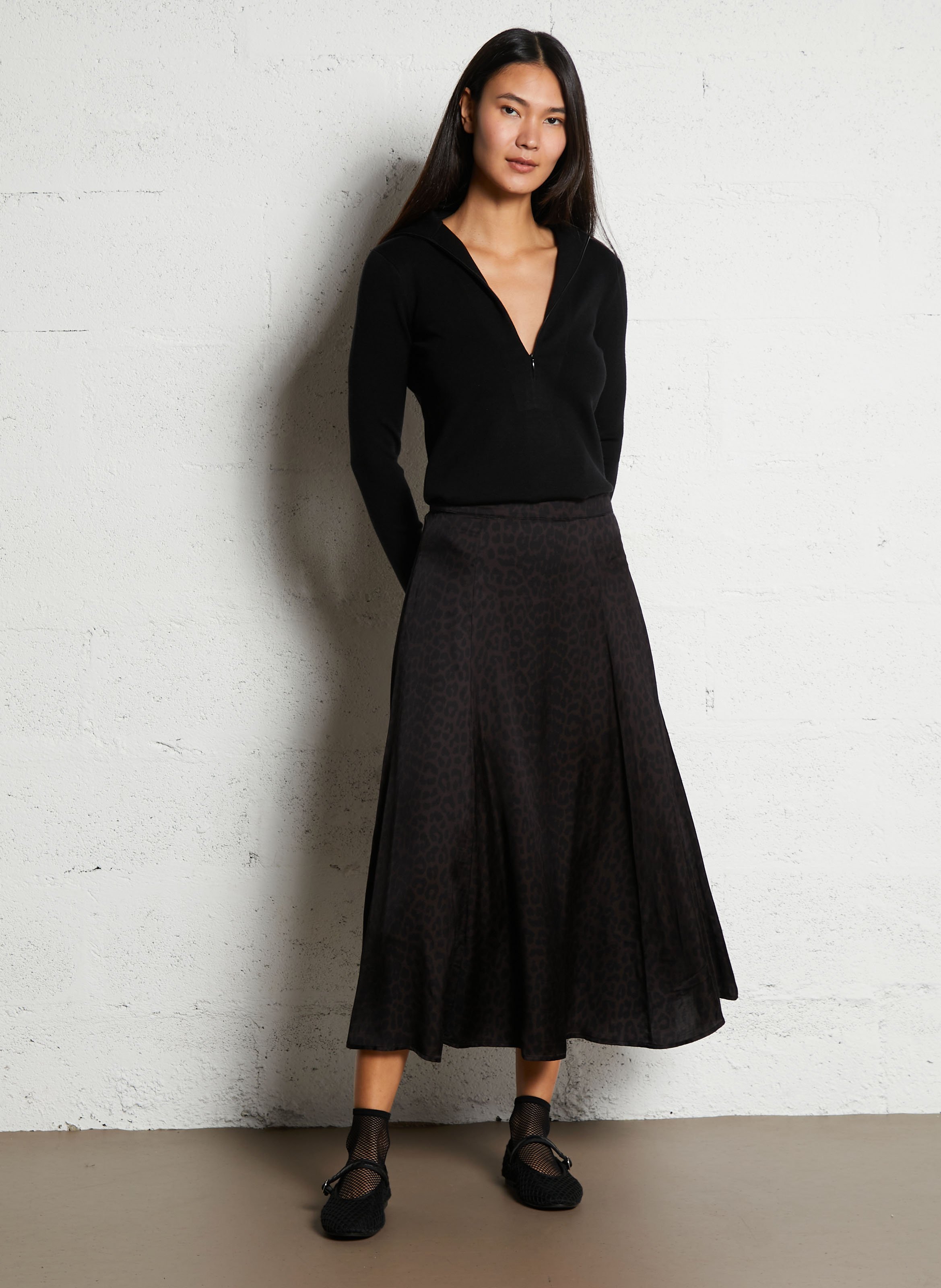 Pullover aus Wollmix mit Stehkragen BERENICE Schwarz