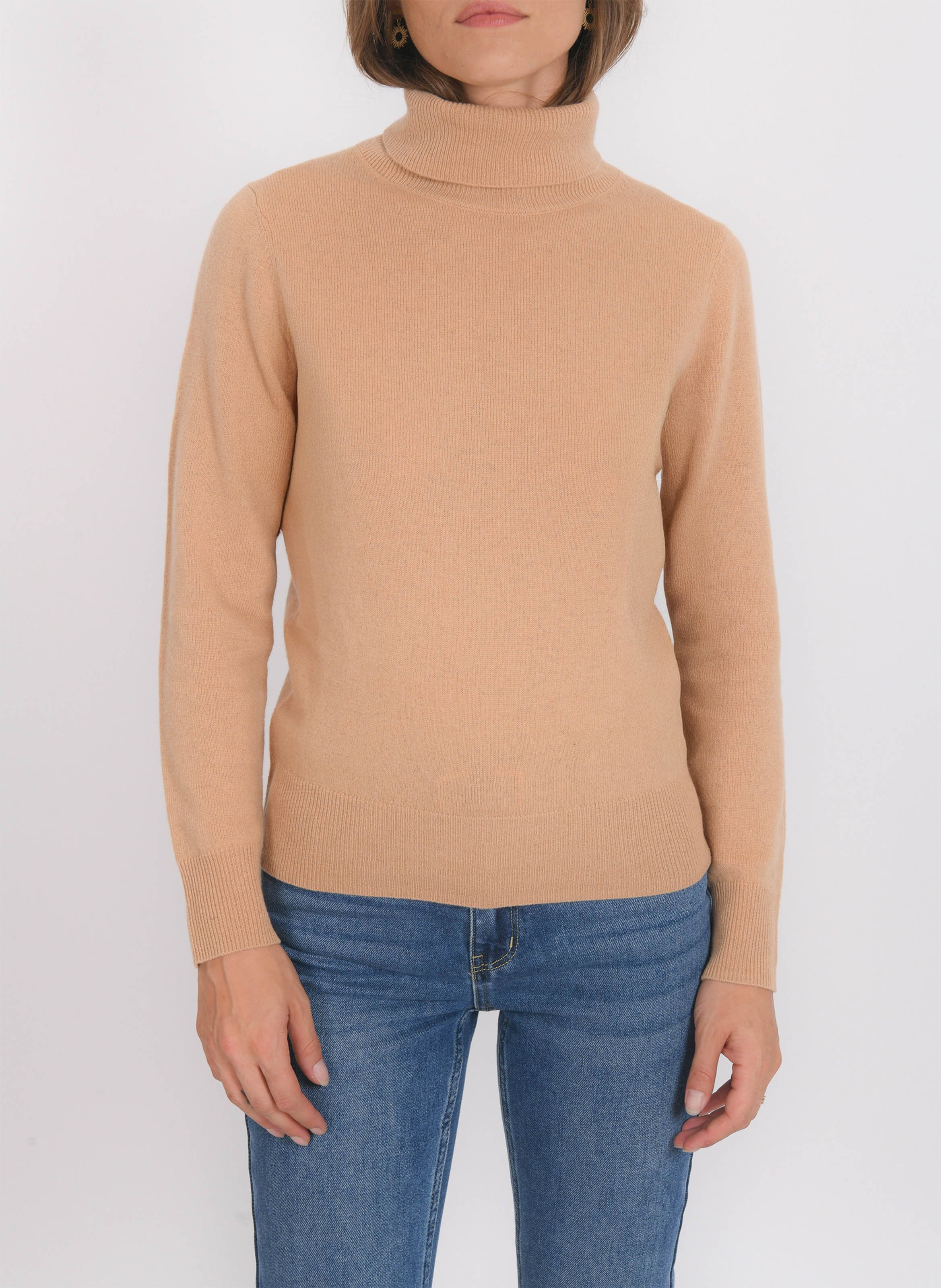 Pull col roulé uni en laine et cachemire KOOKAI