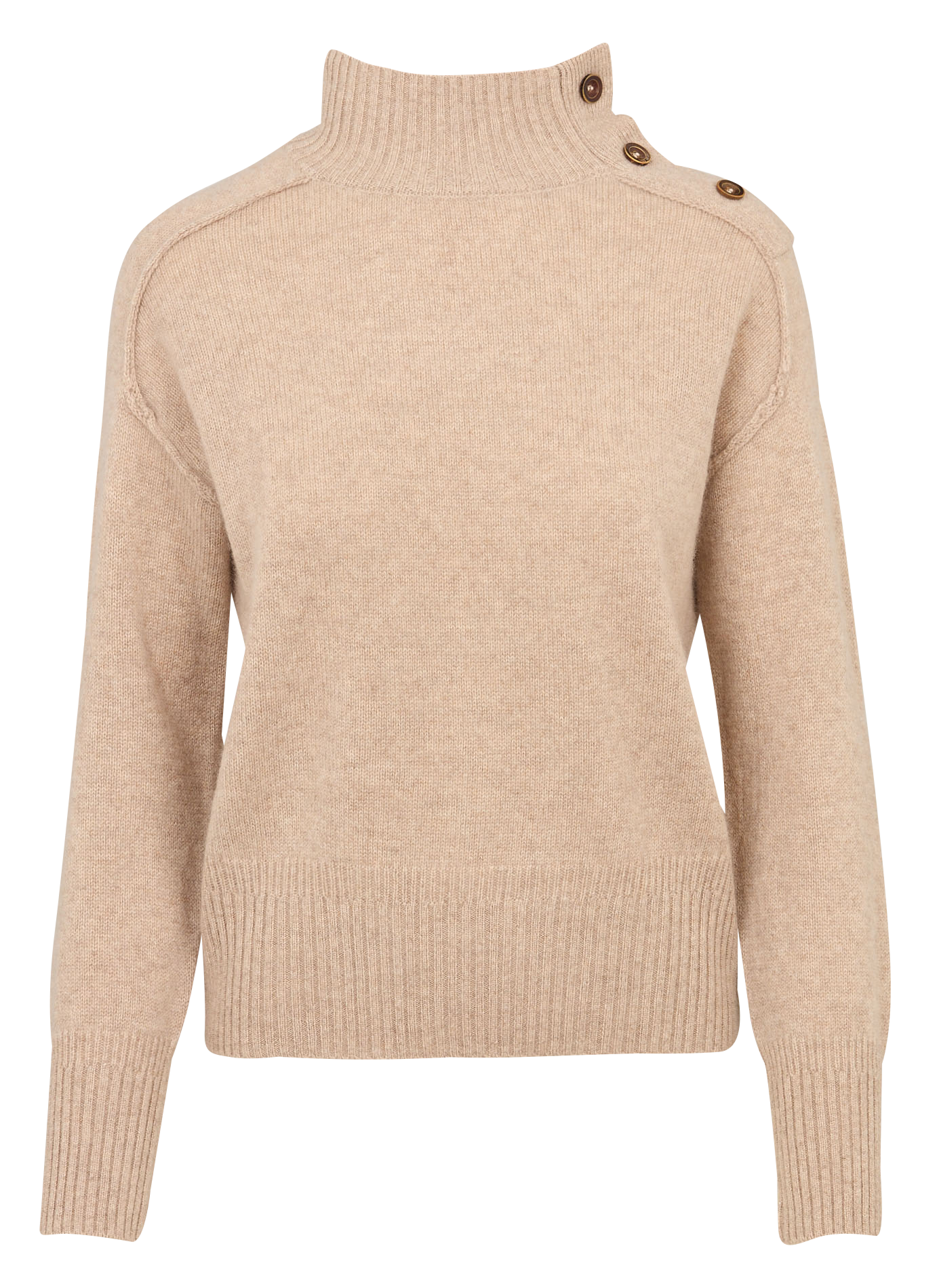 Pull col montant en cachemire BRADLEY Taupe clair