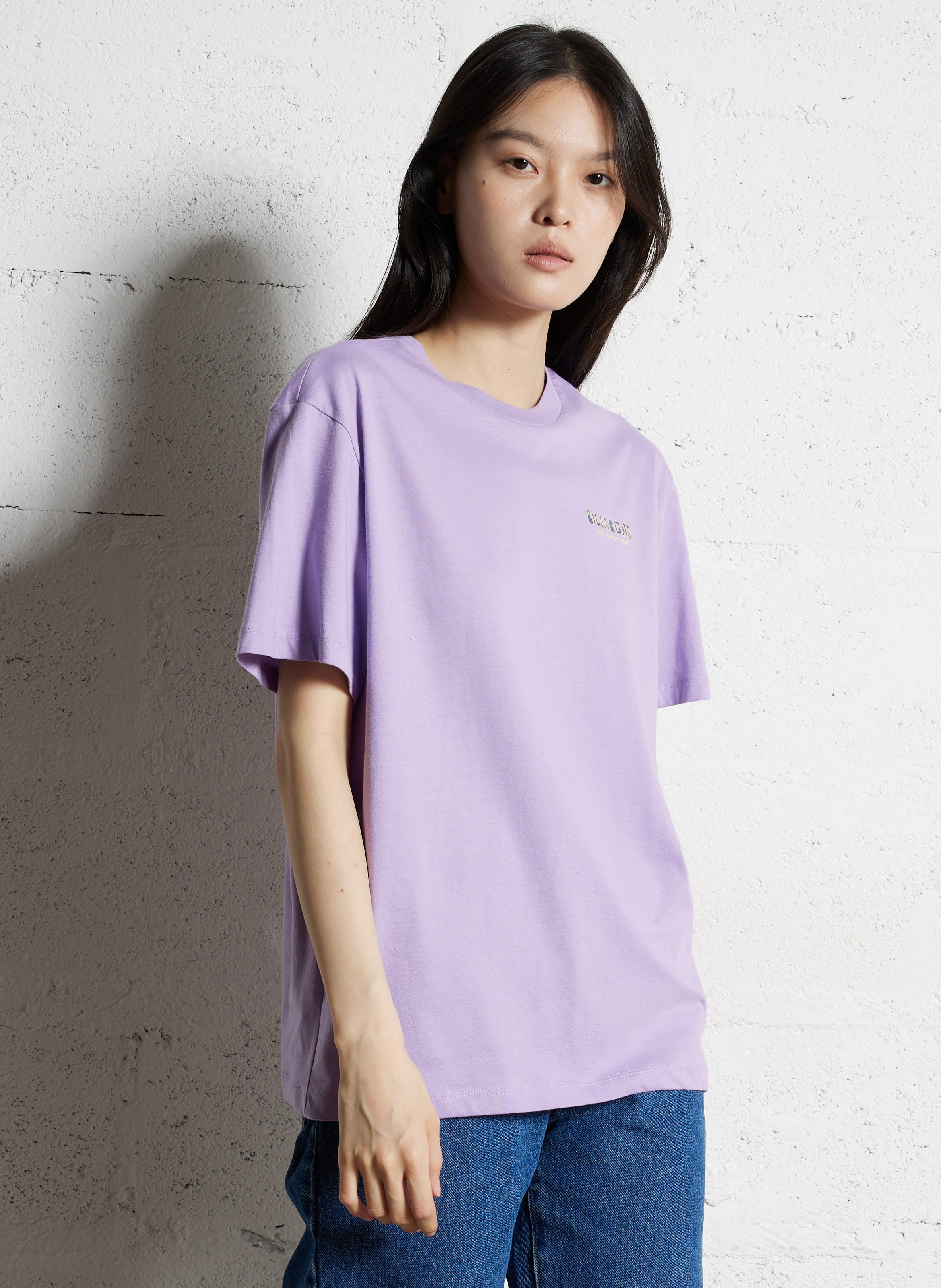 Tee-shirt oversize col rond en coton BILLABONG Violet