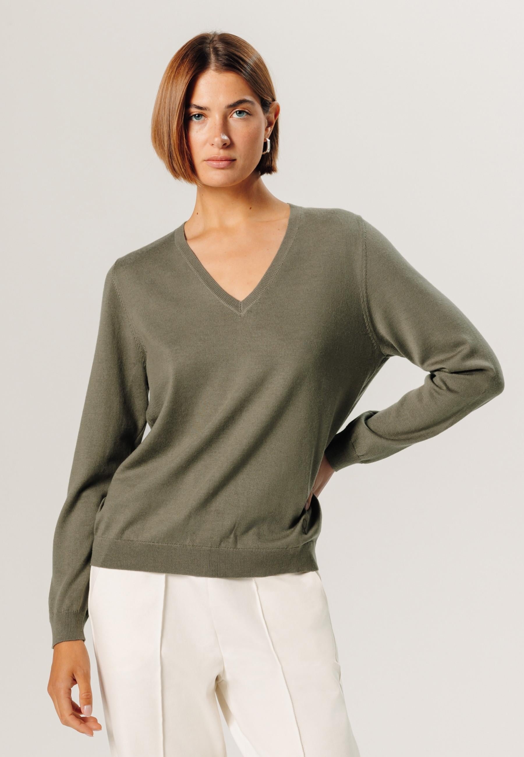 Bunelle wool V-neck sweater RODIER Green