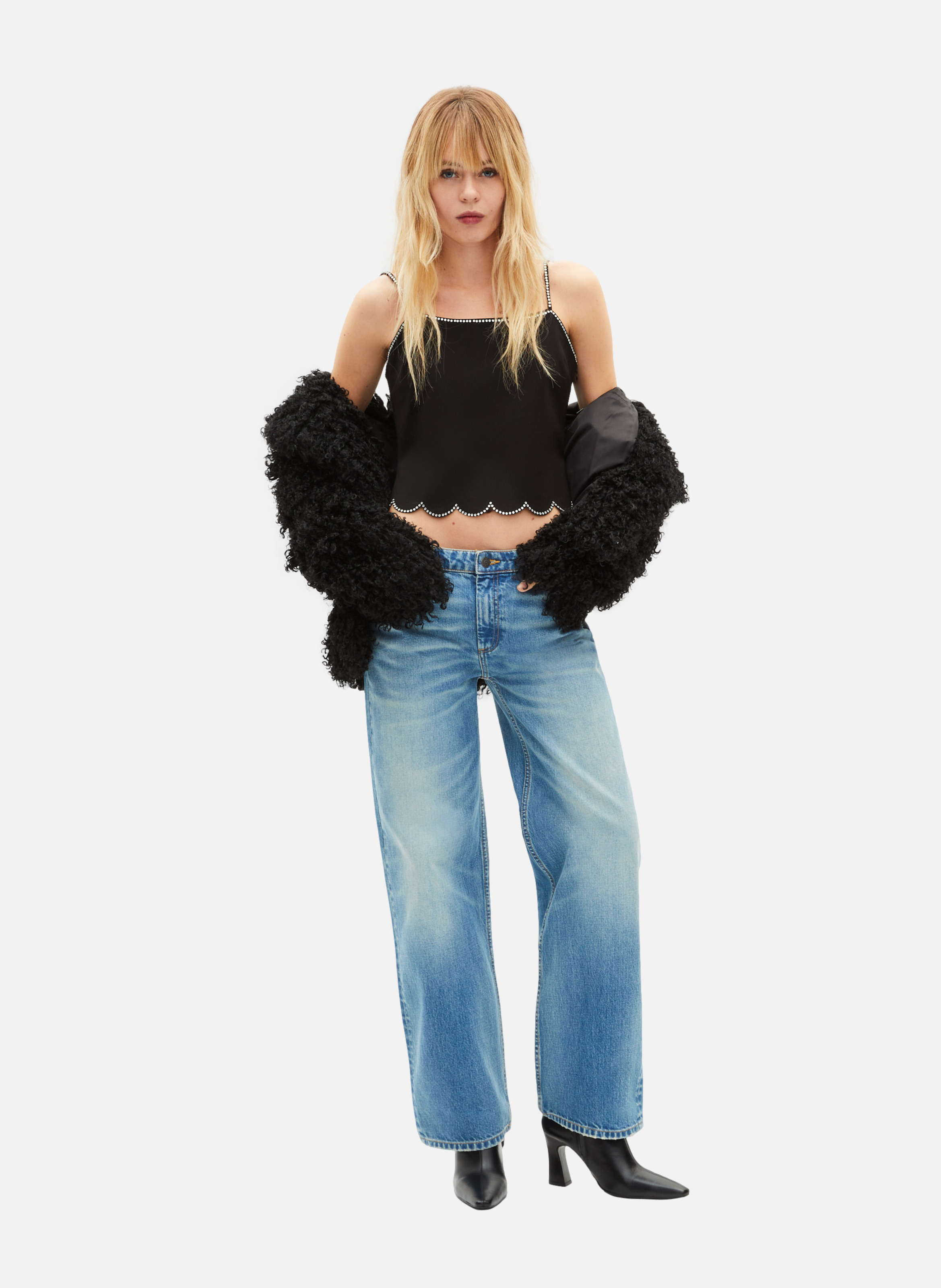 Top with rhinestones THE KOOPLES Black