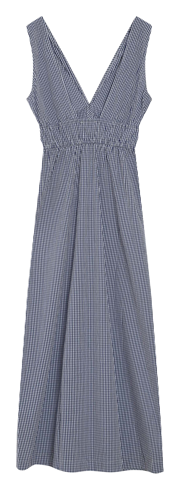 Robe longue col V à carreaux GRACE ET MILA Bleu