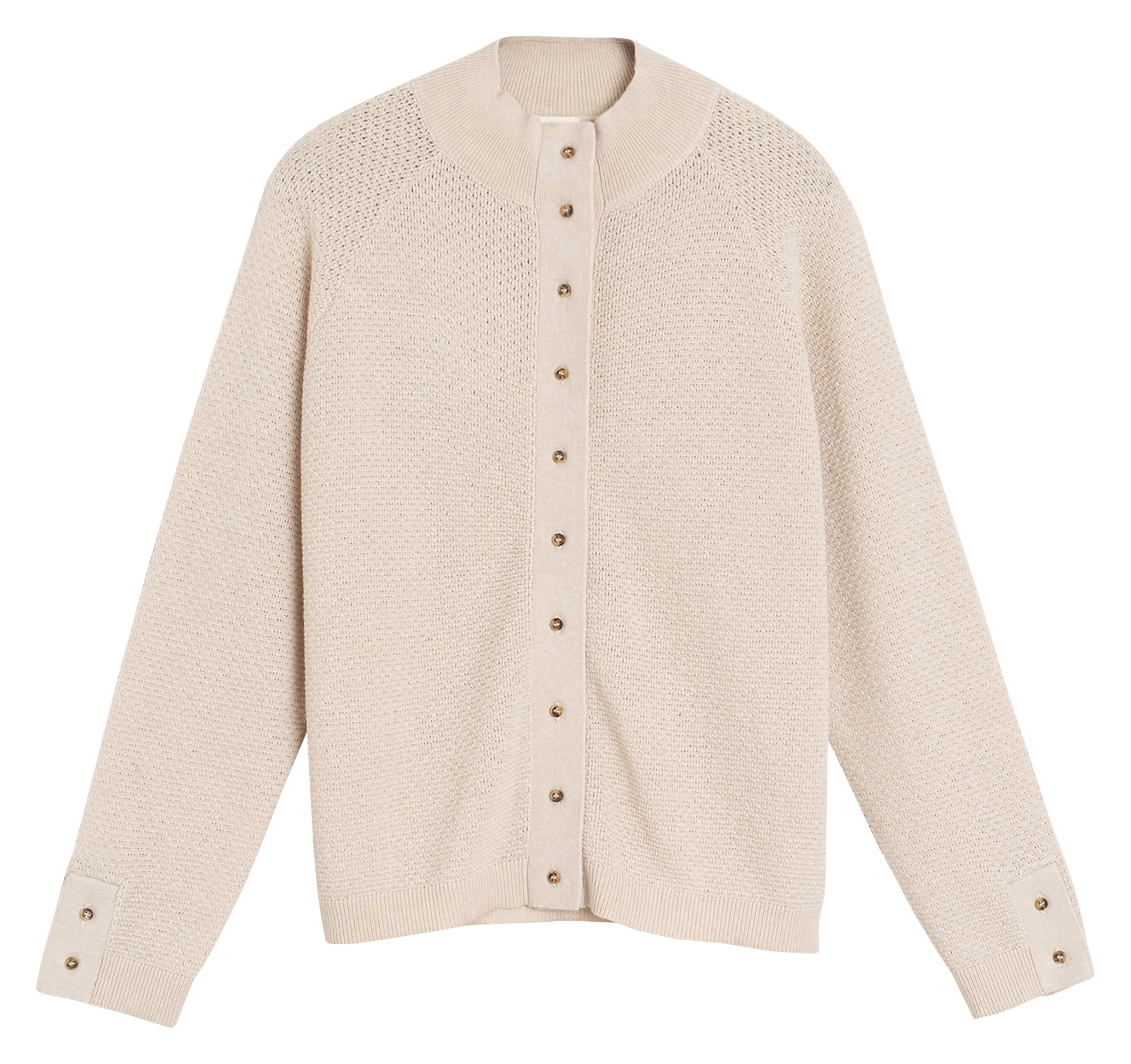 Recht, wollen vest met opstaande kraag INDI & COLD Beige