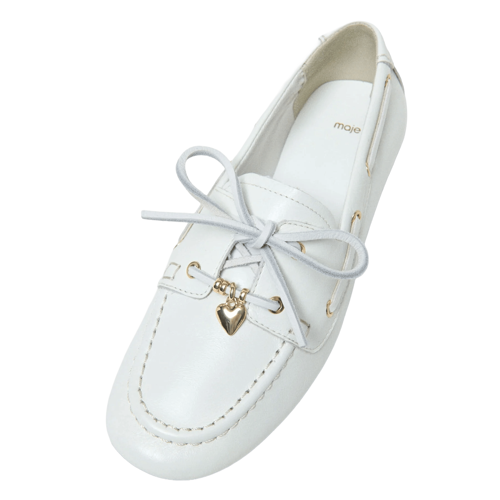Mocassins en cuir MAJE Blanc