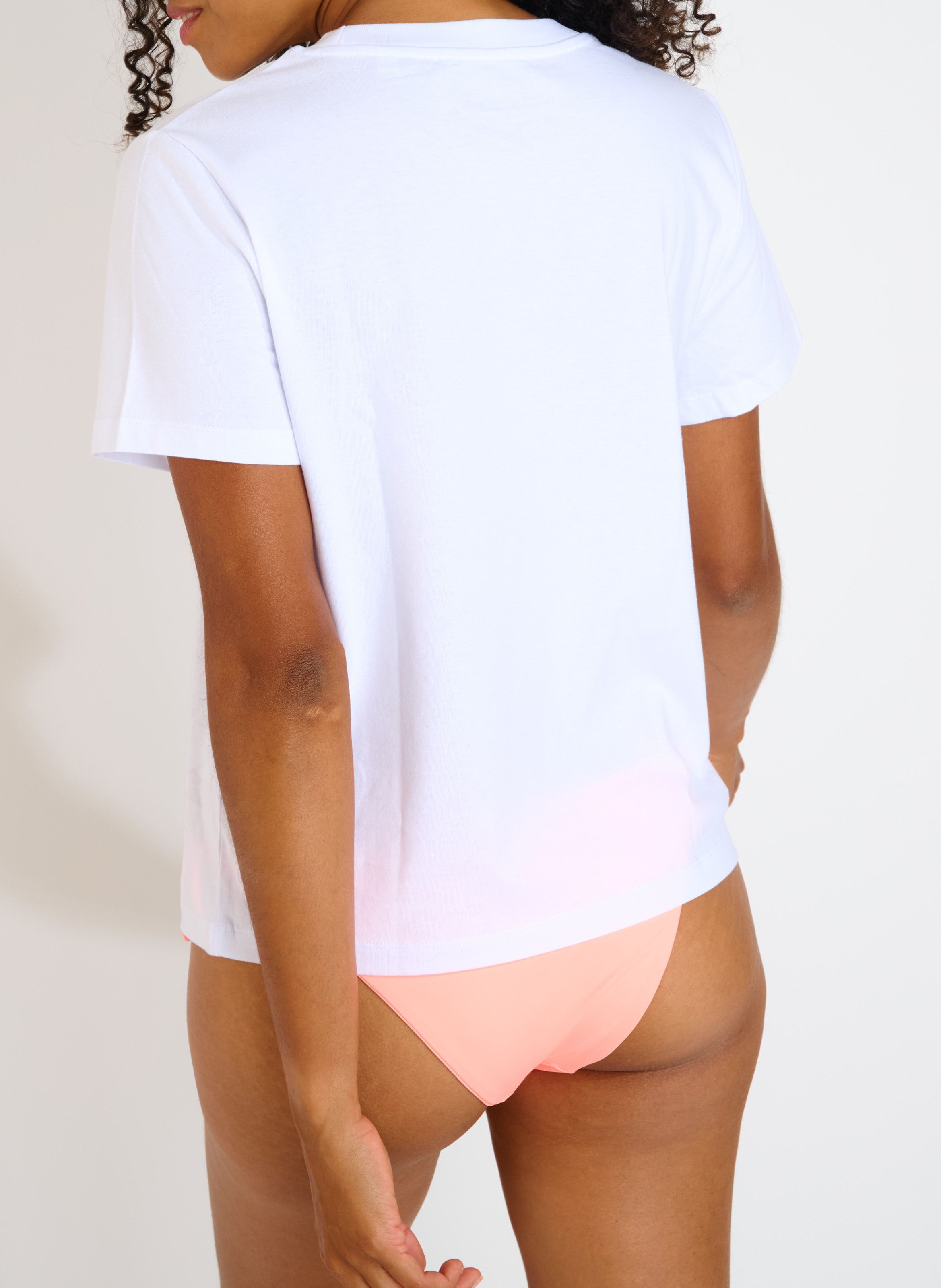 Tee-shirt droit col rond sérigraphié BANANA MOON Blanc