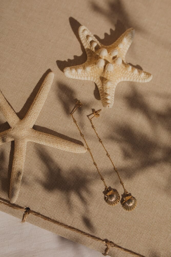 Silver-plated seashell drop earrings MONSIEUR SIMONE Golden