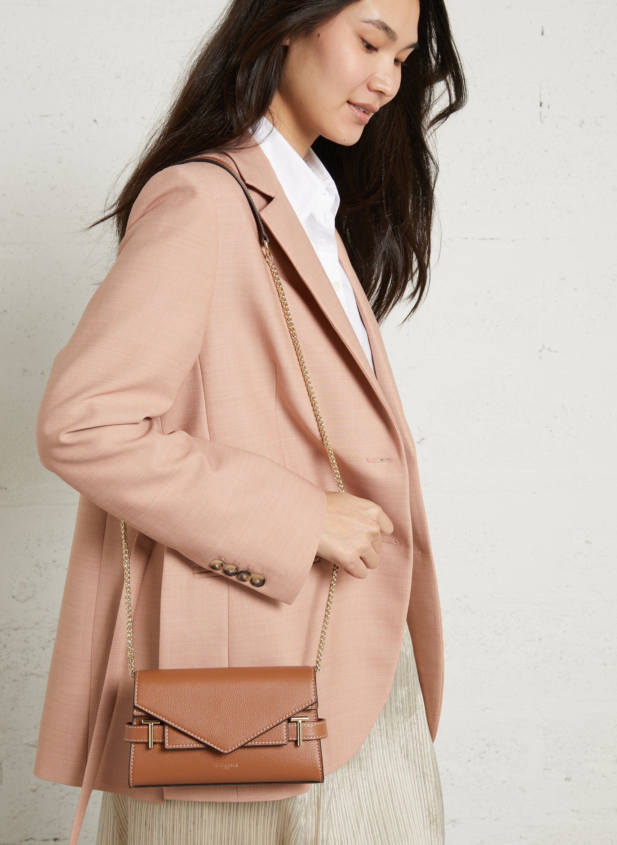 Sac bandoulière en cuir LE TANNEUR Marron