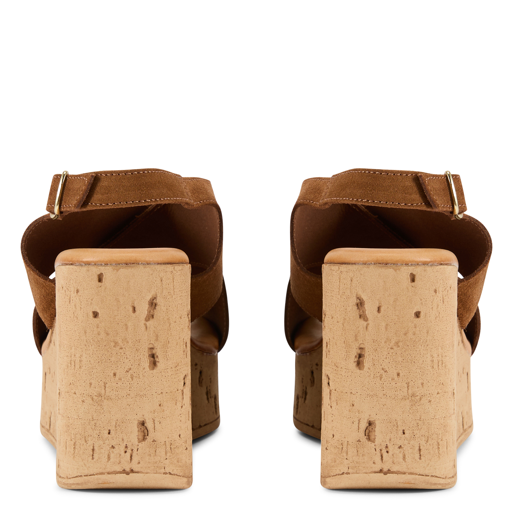 Sandales compensées en cuir LA FEE MARABOUTEE Marron