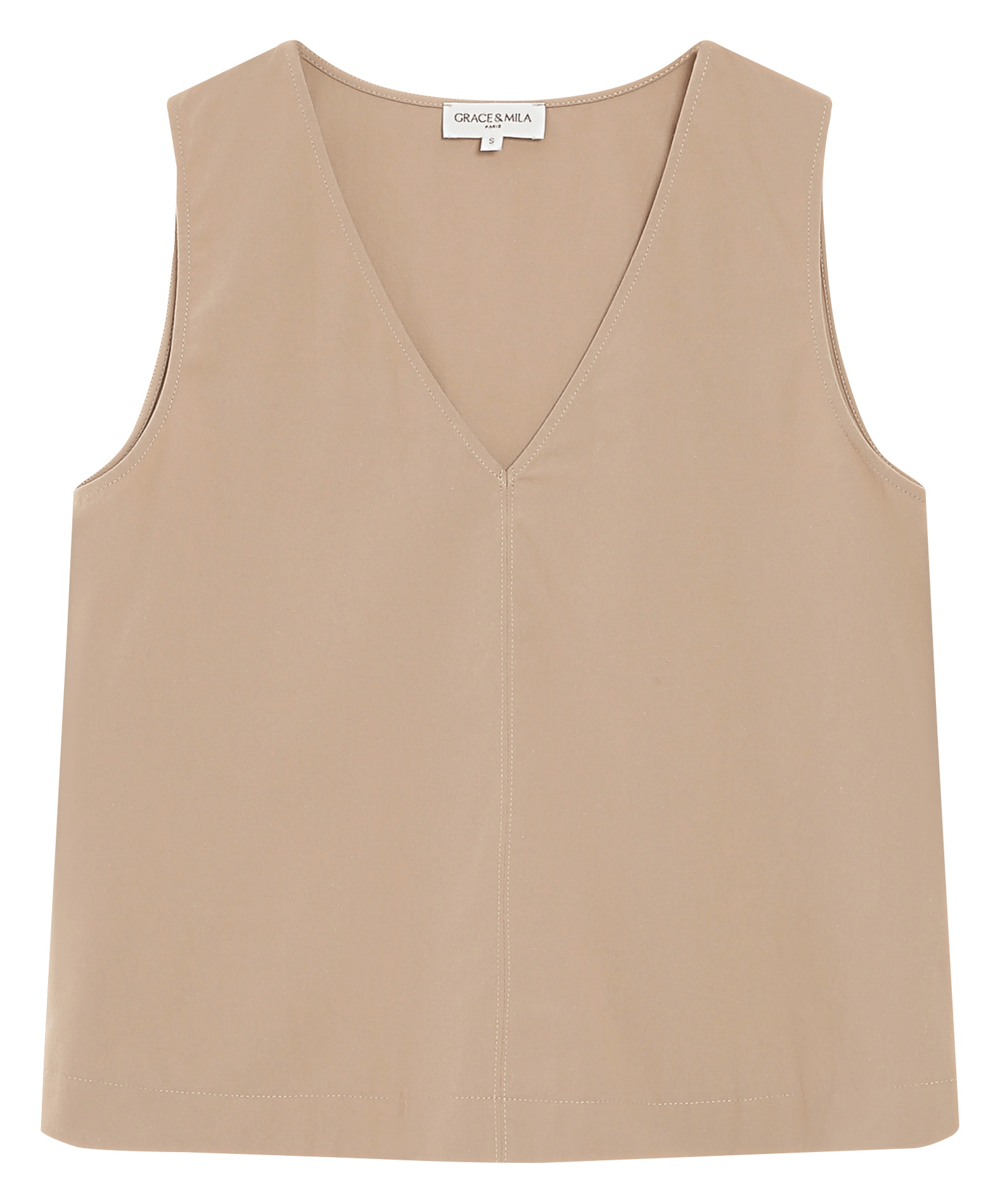 Top col v  GRACE ET MILA Beige