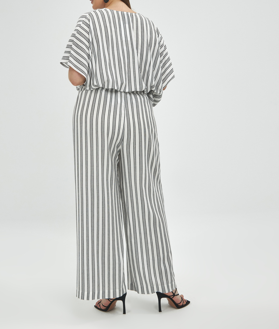 Pantalon droit taille haute à rayures MAT FASHION Multicolore