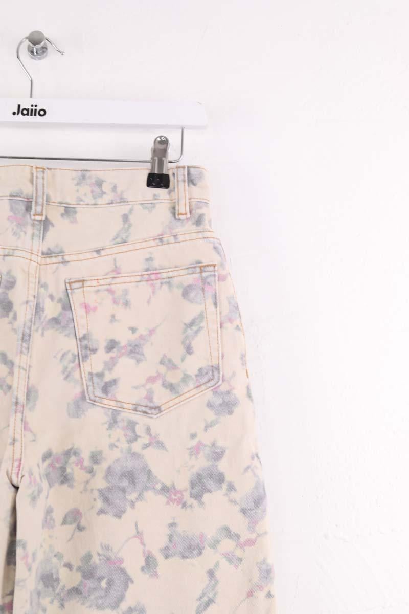 Straight cotton-blend pants GANNI - Seconde Main Beige