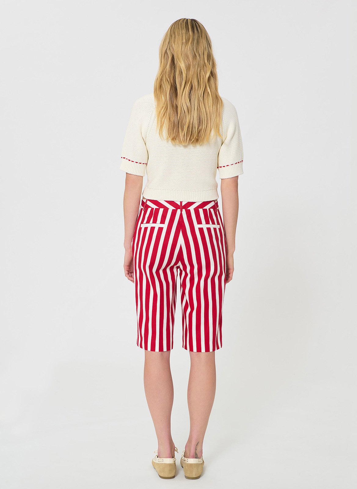 Short droit en lin mélangé TARA JARMON Rouge