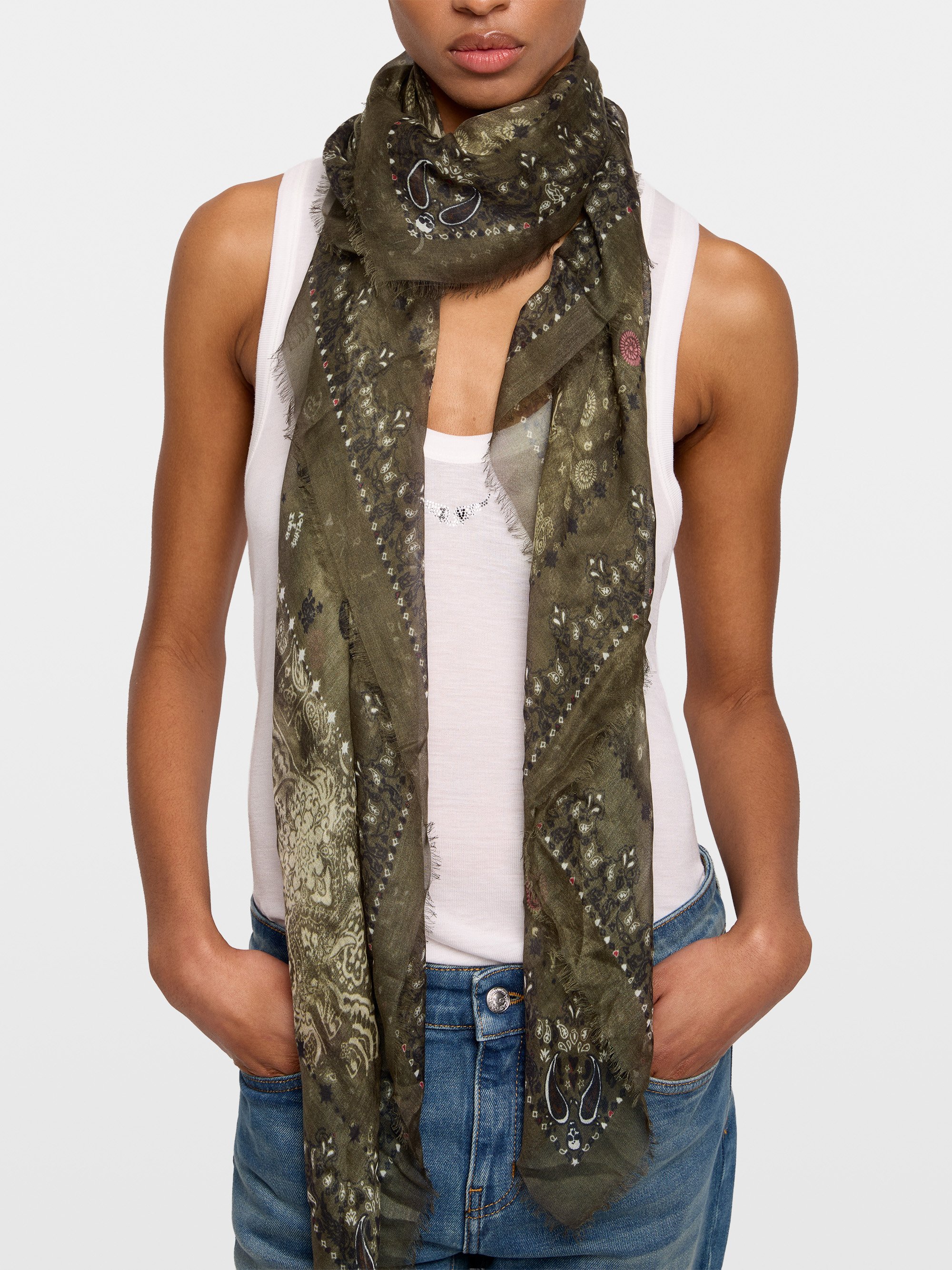 Bedruckter Bandana-Foulard ZADIG&VOLTAIRE Grun
