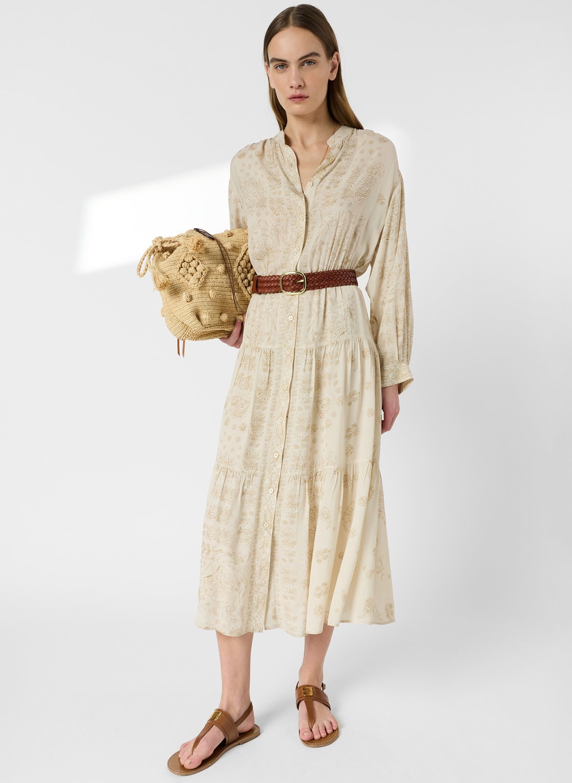 Robe longue évasée à motif GERARD DAREL Red