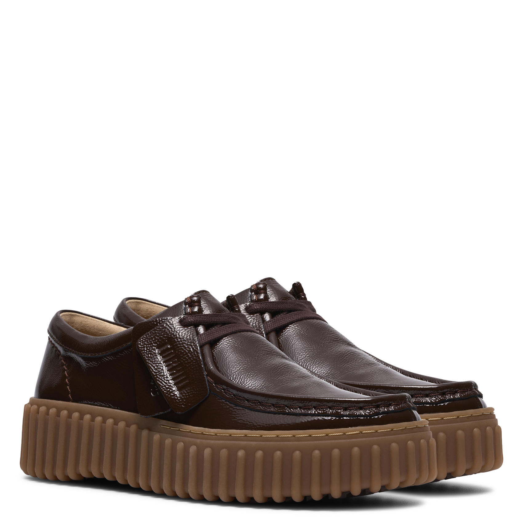 Patent leather mid-calf boots CLARKS Brown