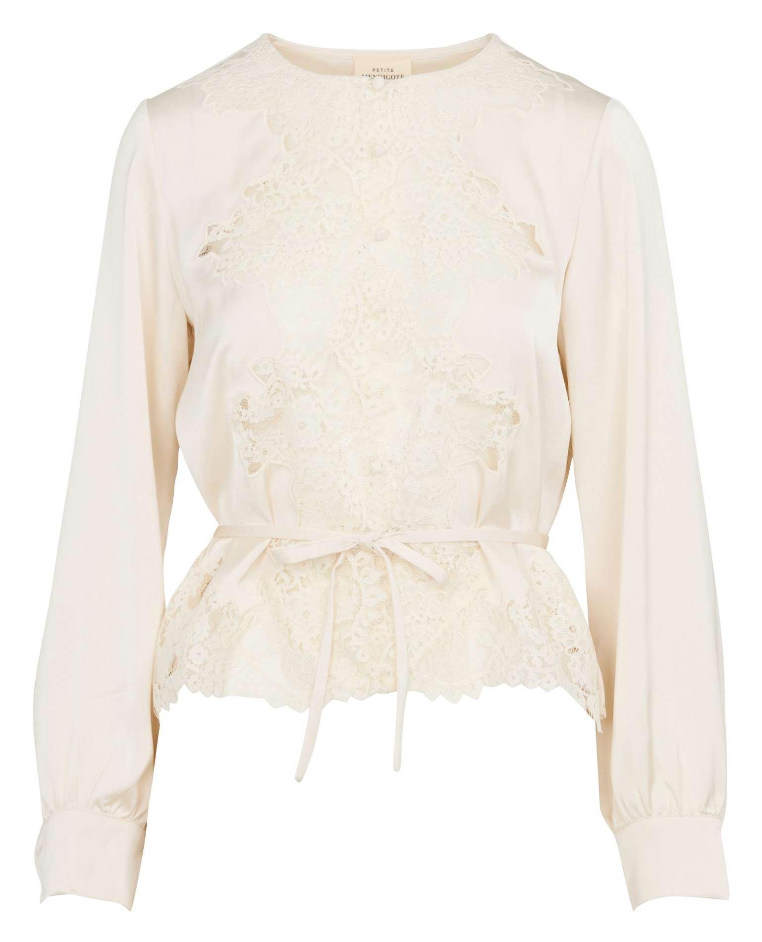 Chemisier boutonné en dentelle PETITE MENDIGOTE Beige