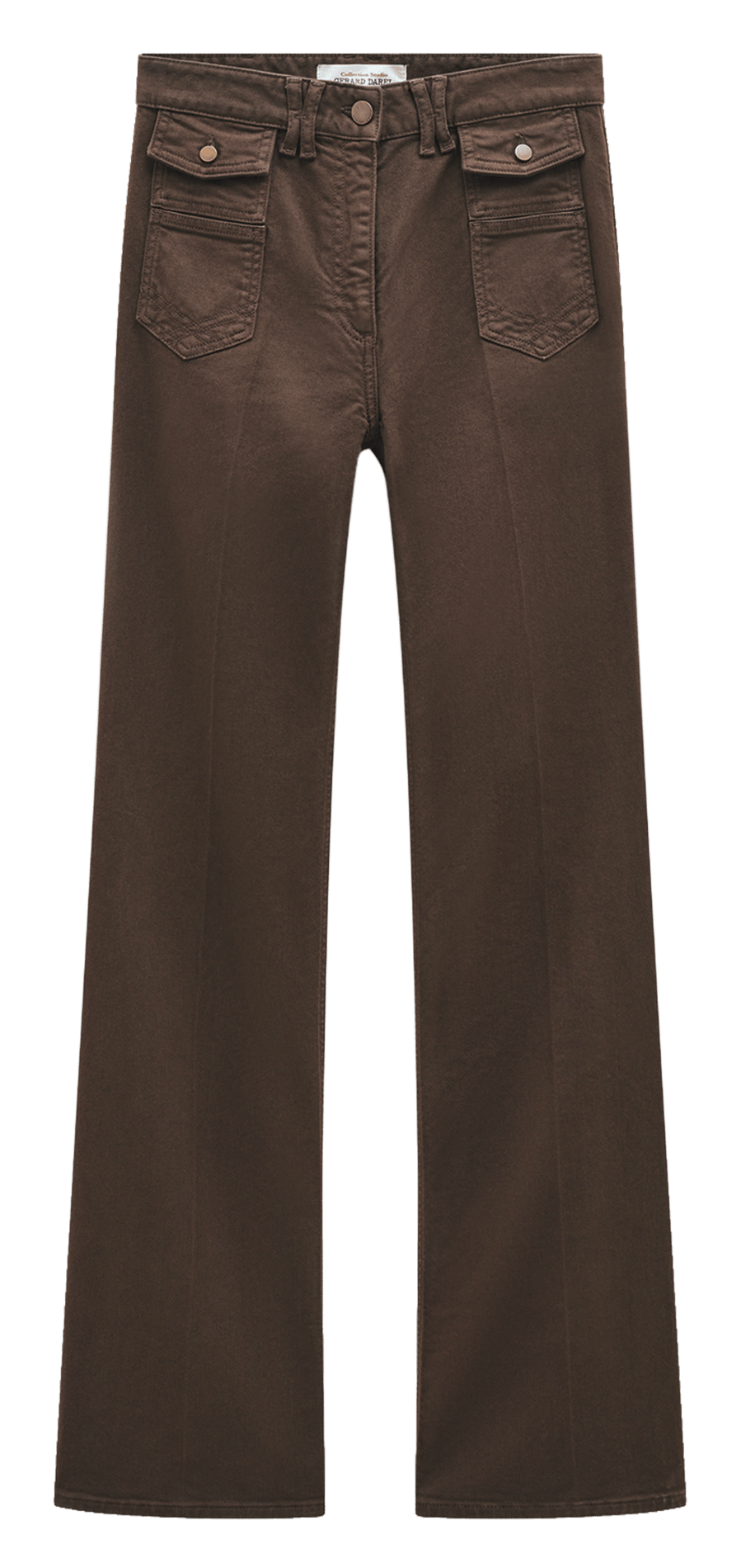 Jean flare en coton mélangé GERARD DAREL Marron