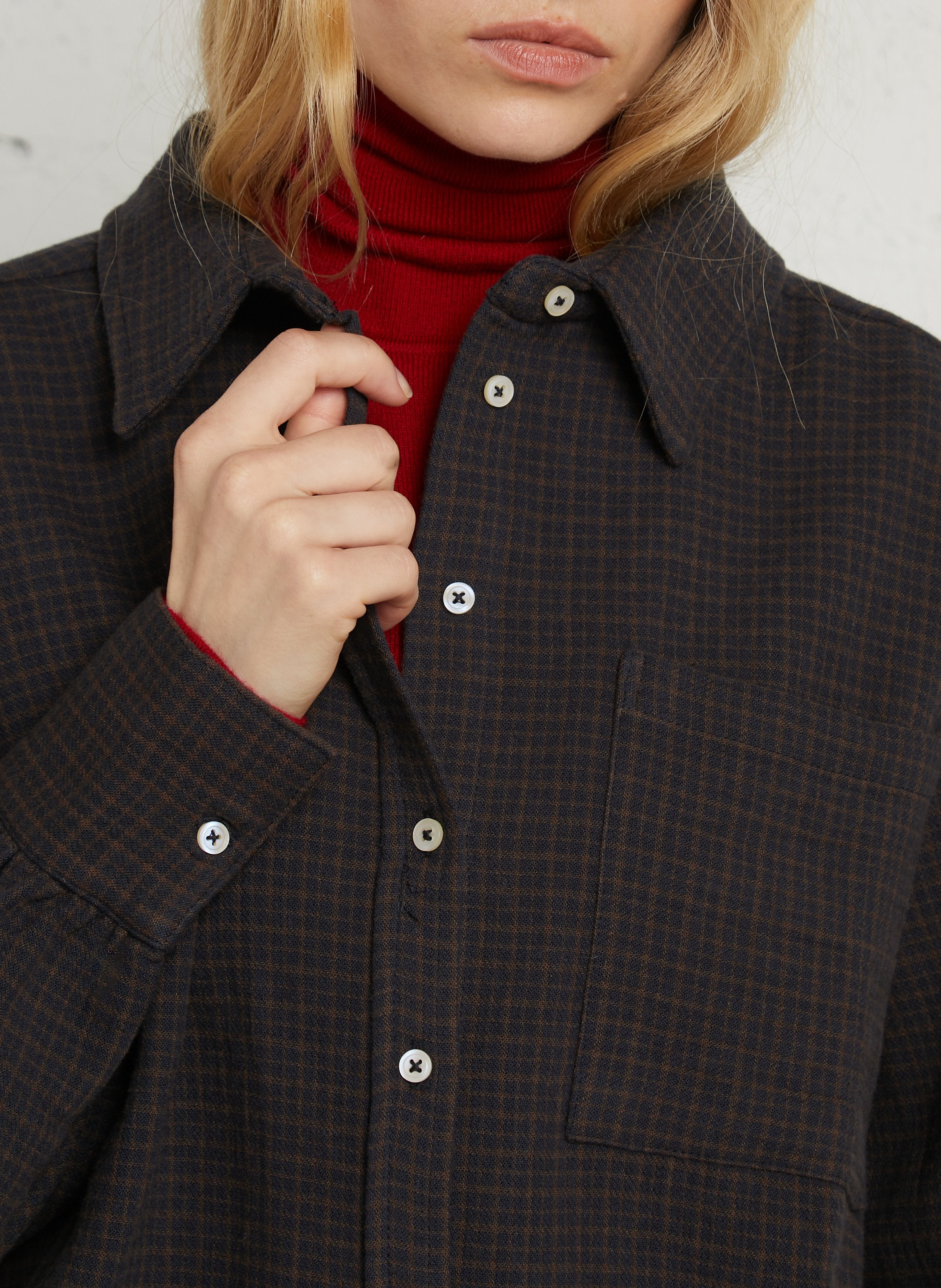 Wijde, geruite blouse AME ANTWERP Veelkleurig