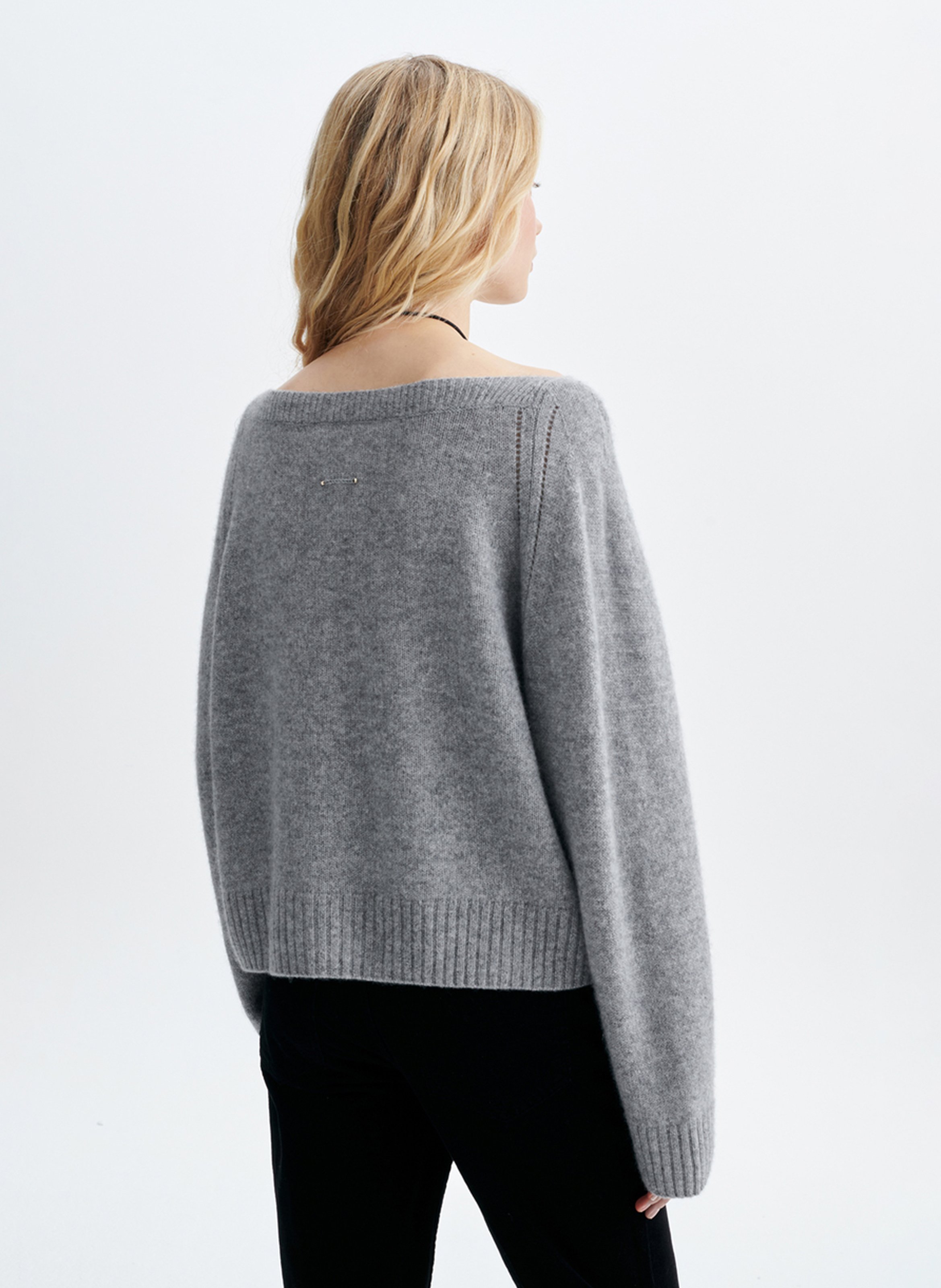 Weiter Kaschmirpullover mit U-Boot-Kragen VANESSA BRUNO Grau