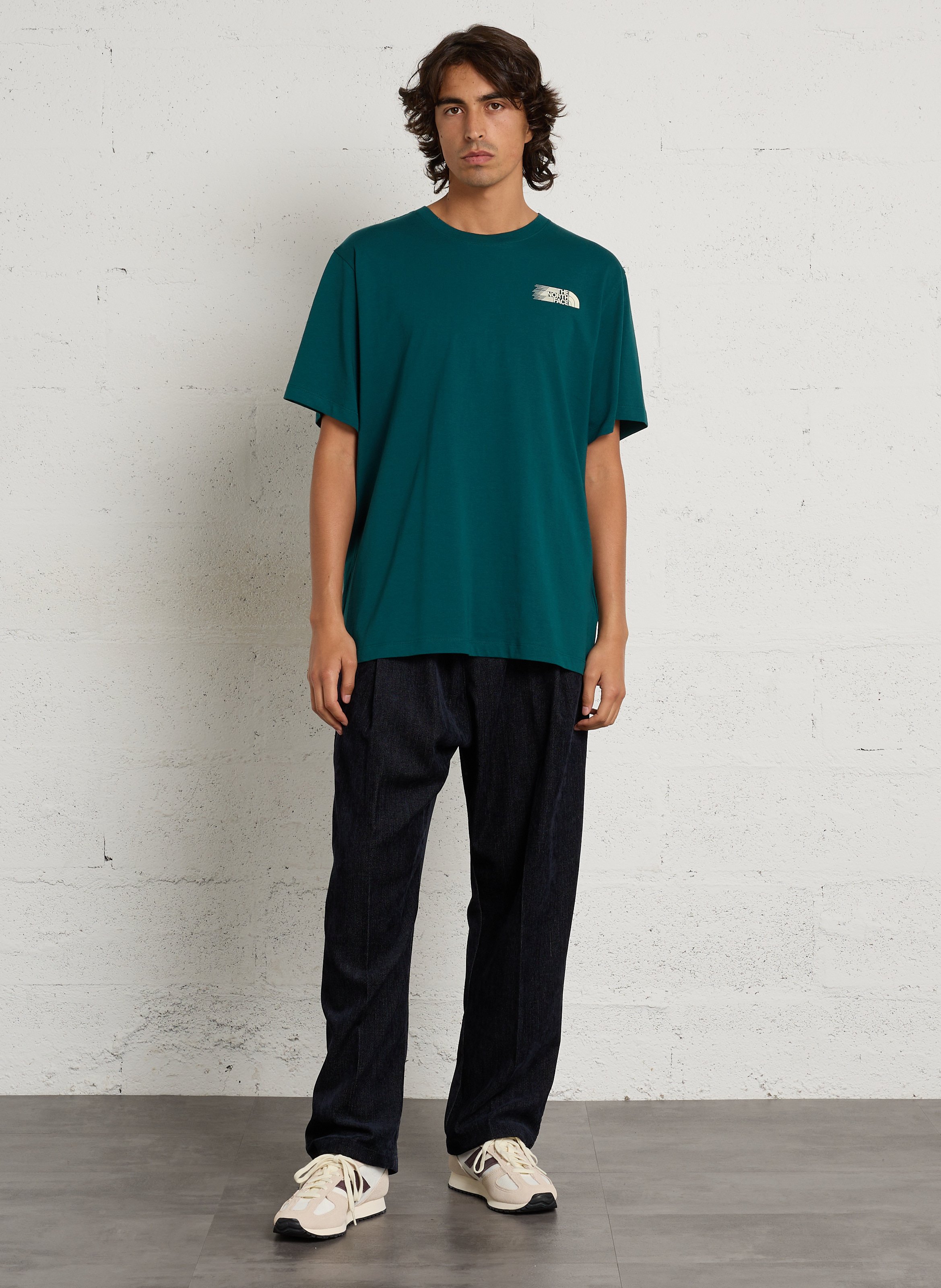 Tee-shirt droit col rond en coton THE NORTH FACE Bleu