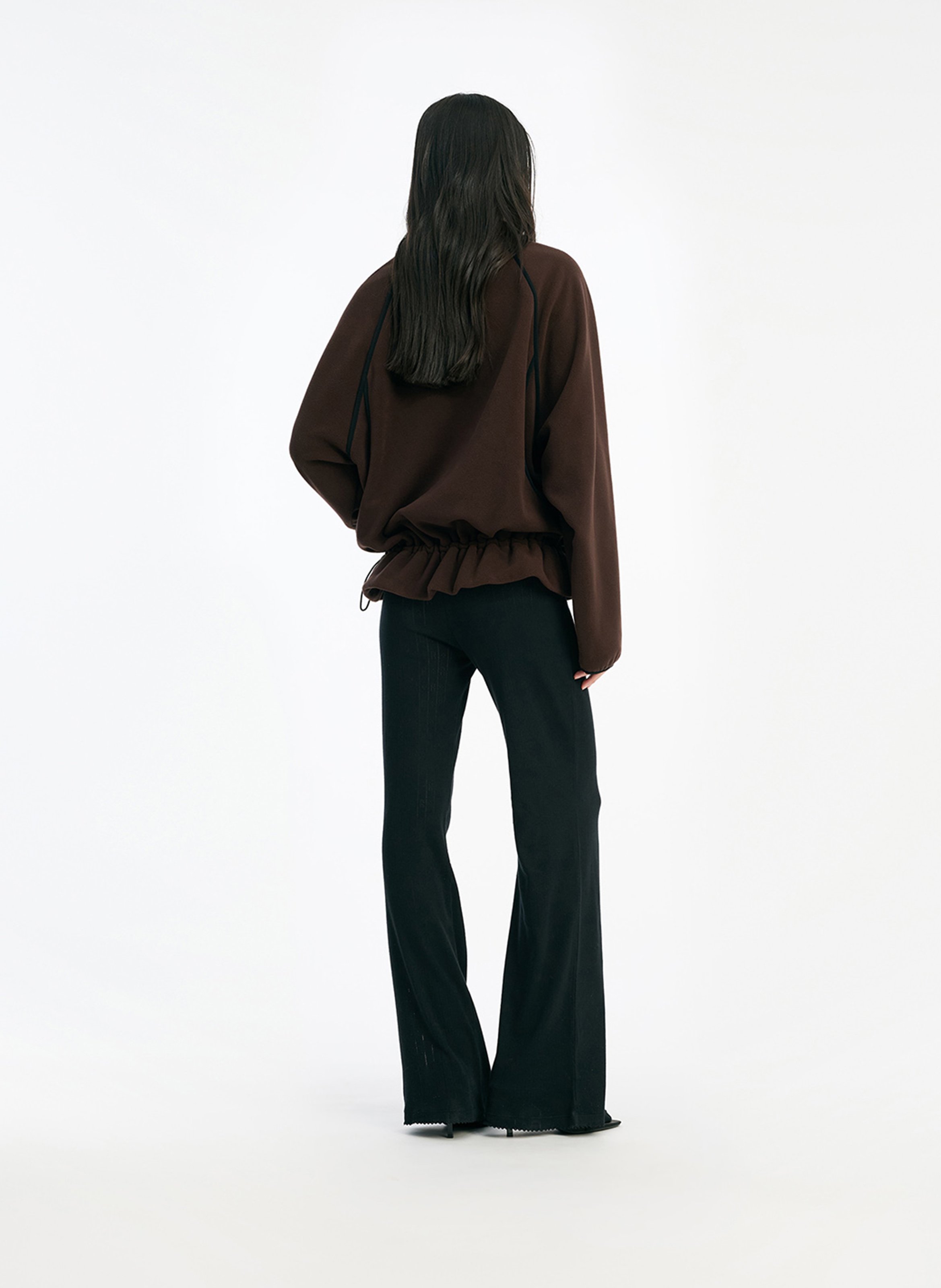 Plain loose-fit sweatshirt with a high neck ROTATE Brown