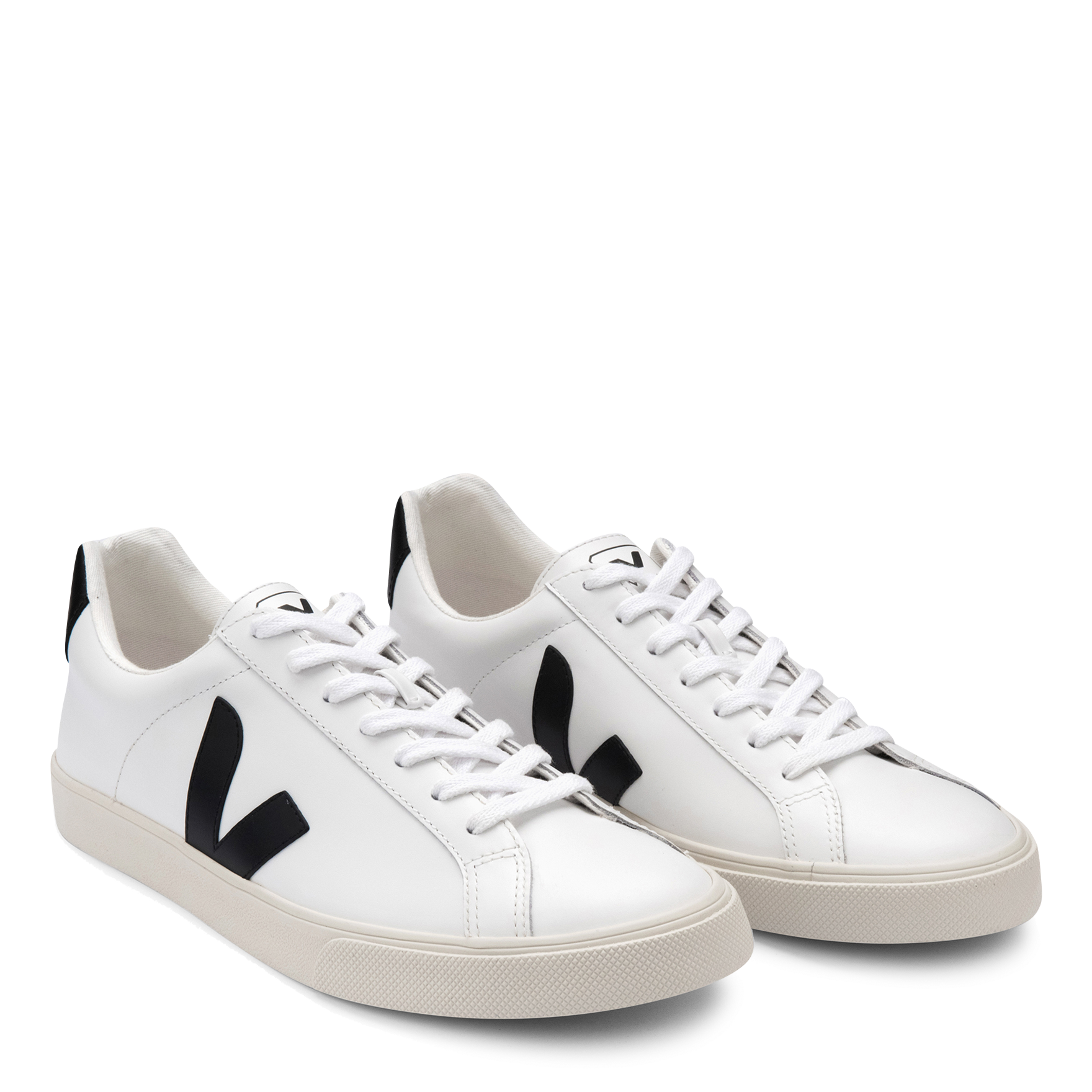 Niedrige Ledersneaker mit Logo VEJA Weiss