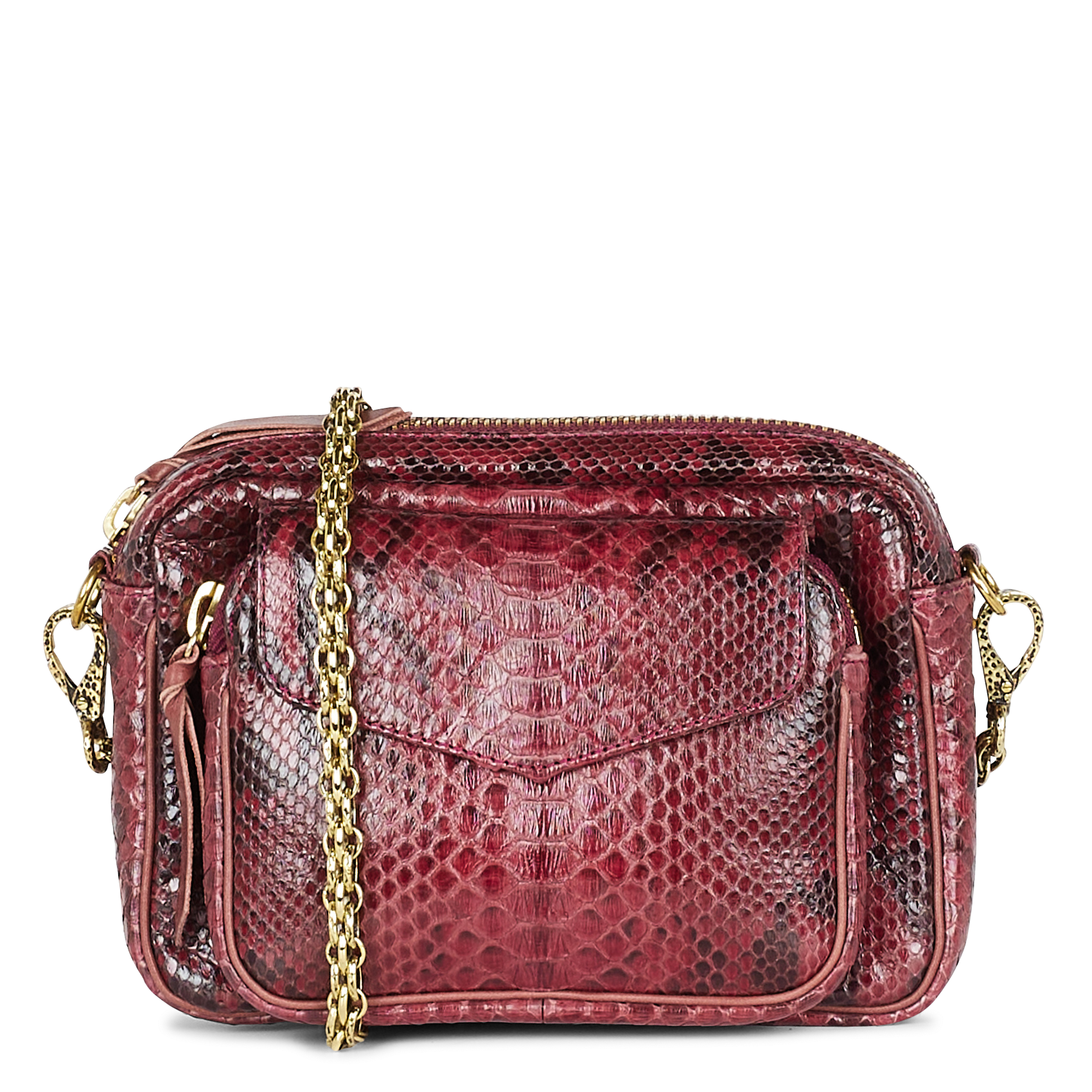 Sac bandoulière en python CLARIS VIROT Rouge