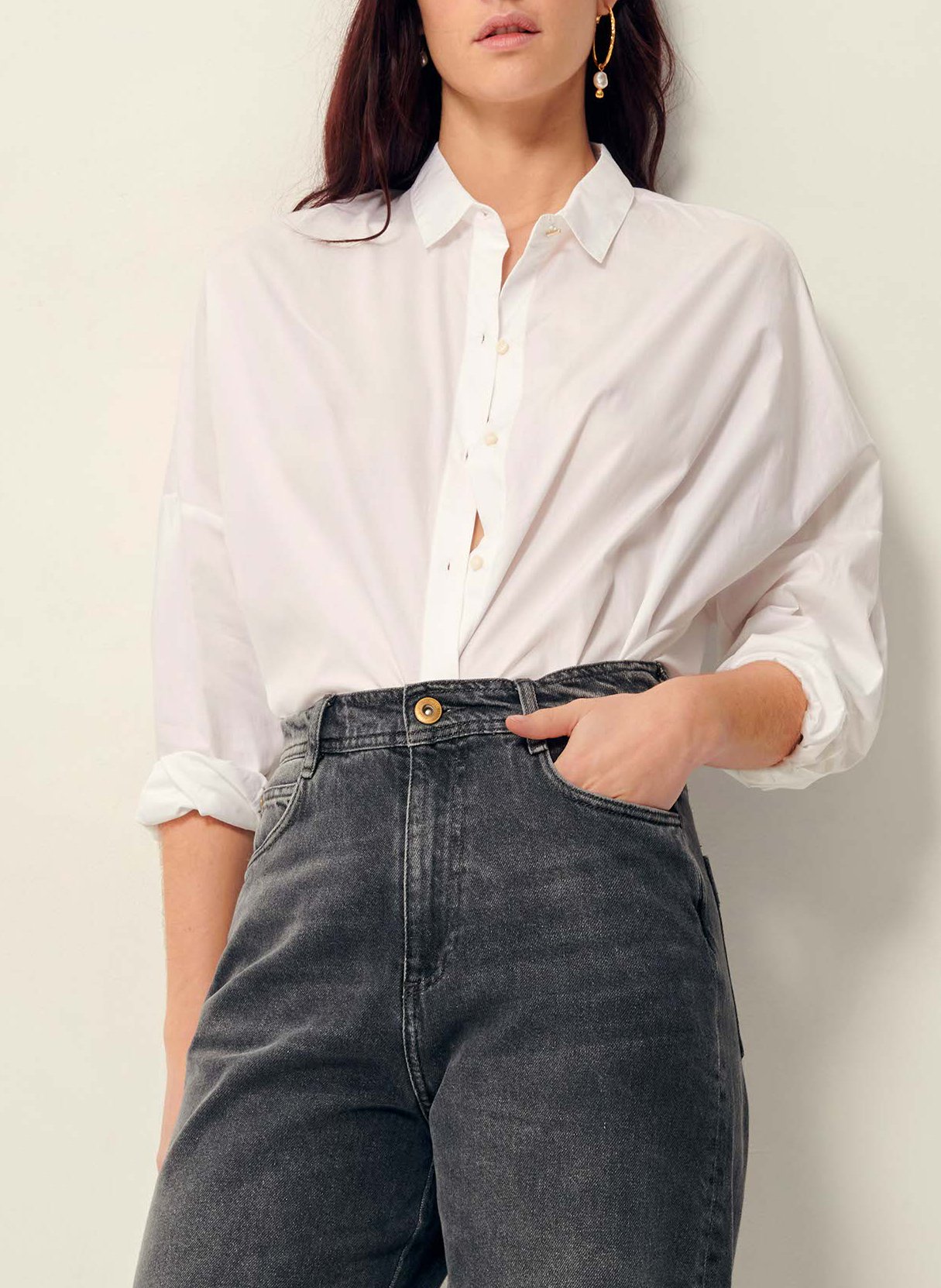 Chemise col classique en coton SESSUN Blanc