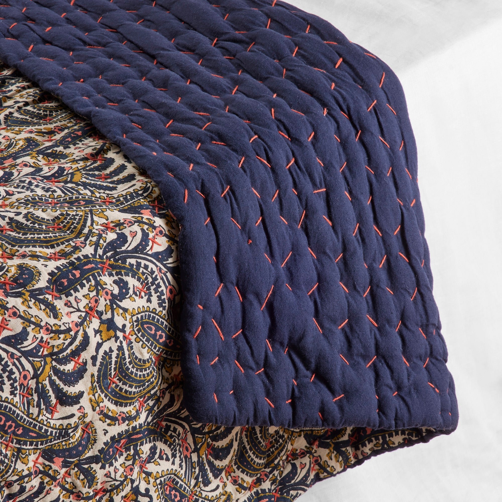 MALO - Linen quilt MADURA Blue